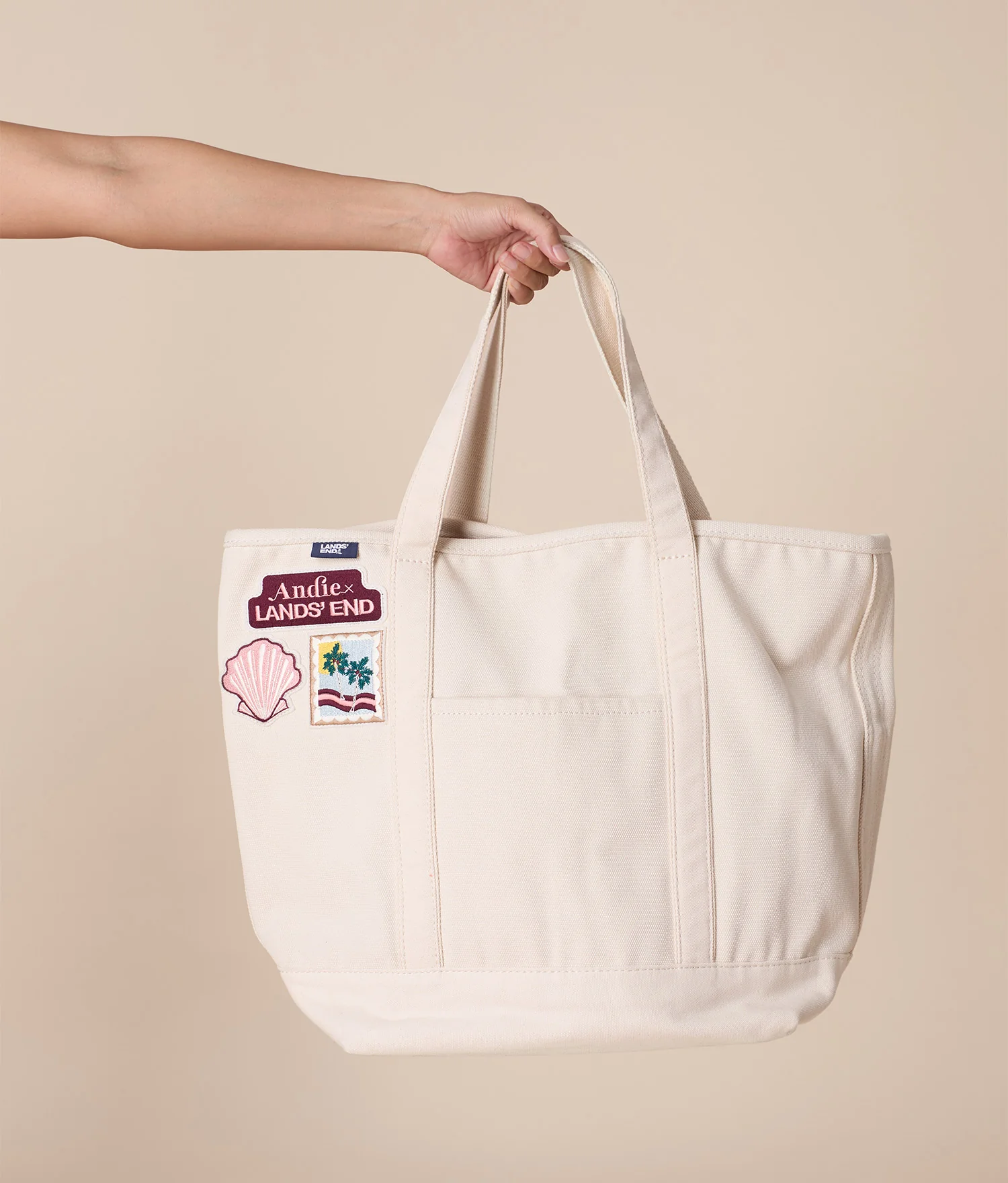 Andie X Lands' End Canvas Beach Tote - Canvas - Natural - Image 3
