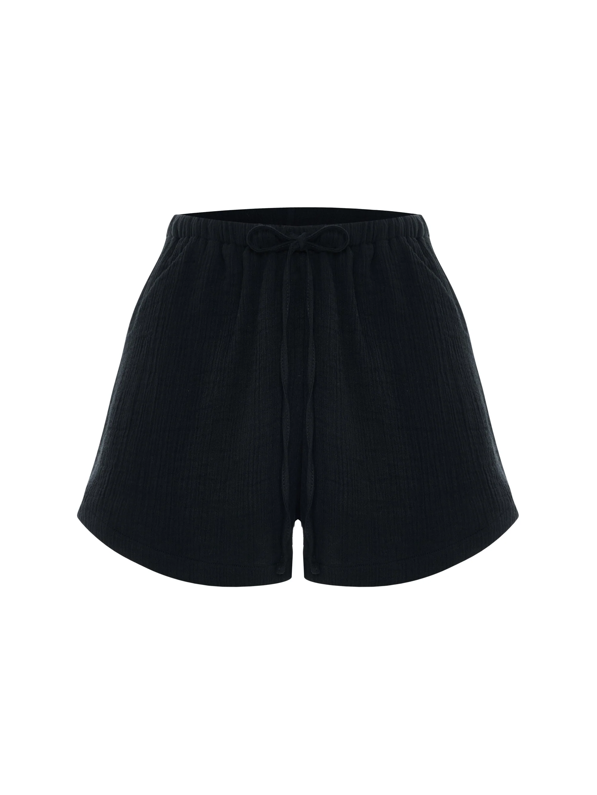 Aura Drawstring Shorts - Black - Image 7