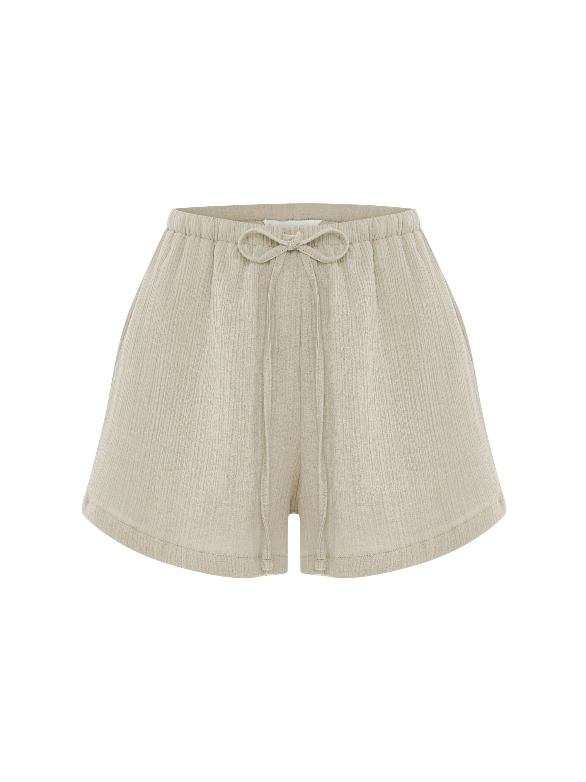 Aura Drawstring Shorts - Oatmeal - Image 6