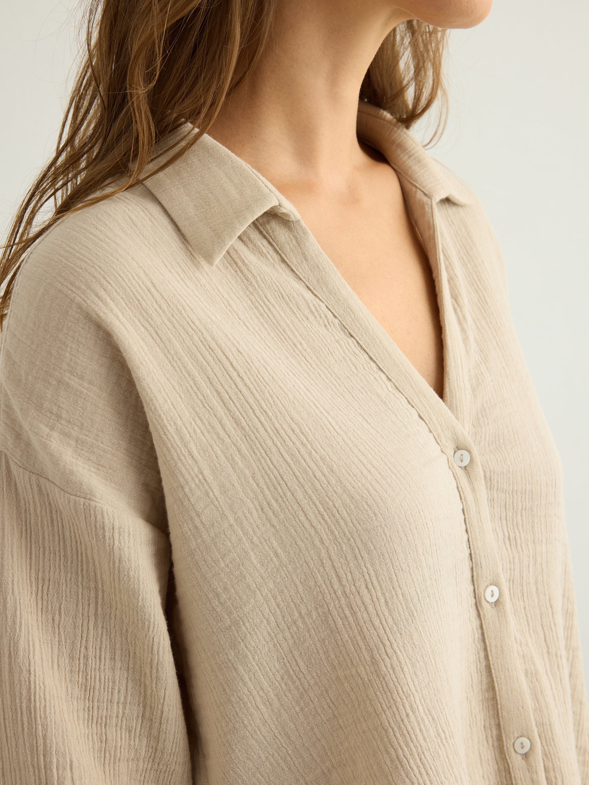 Aura Mini Shirt - Oatmeal - Image 7
