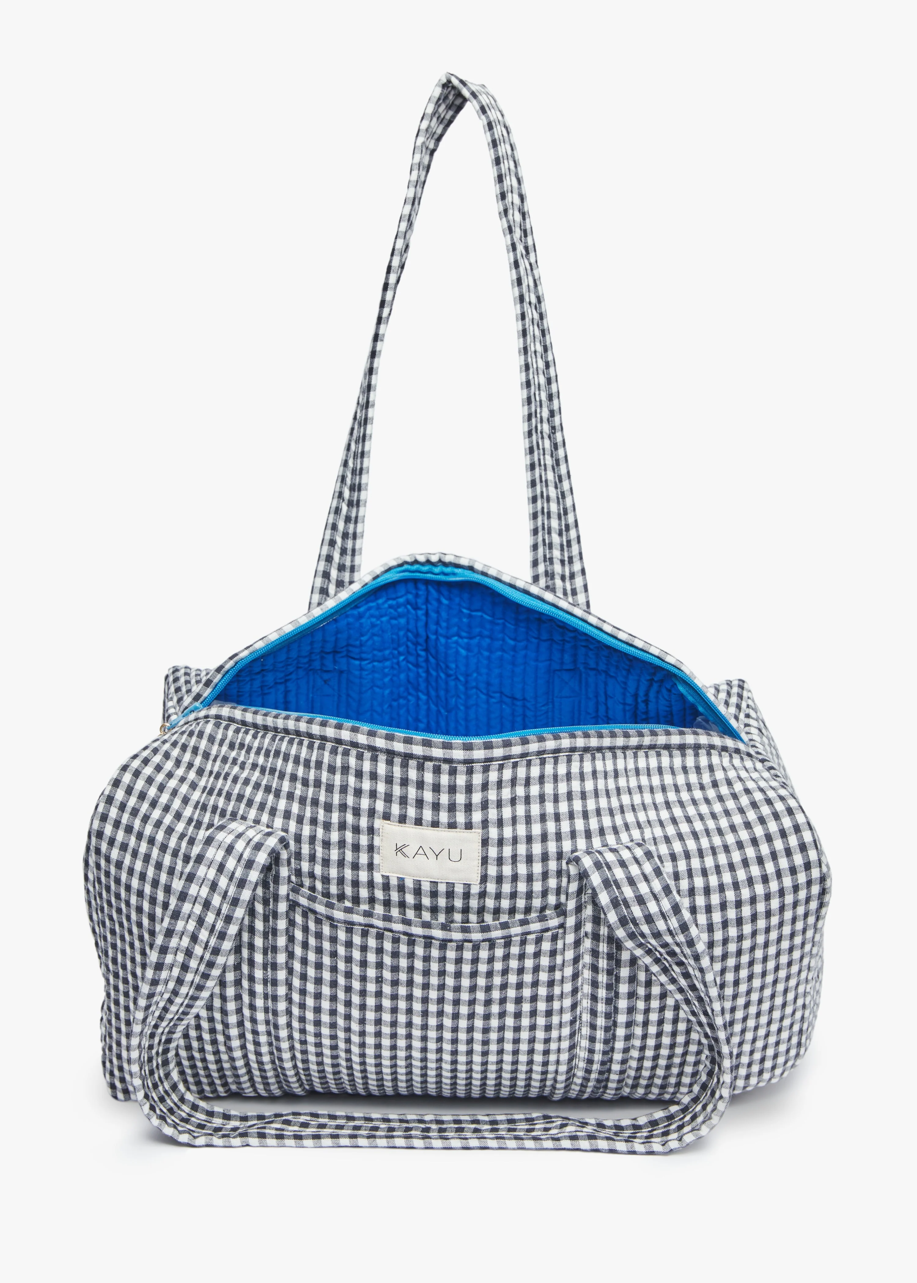 Daphne Travel Weekender Zip Tote Bag (Black Gingham) - Image 2