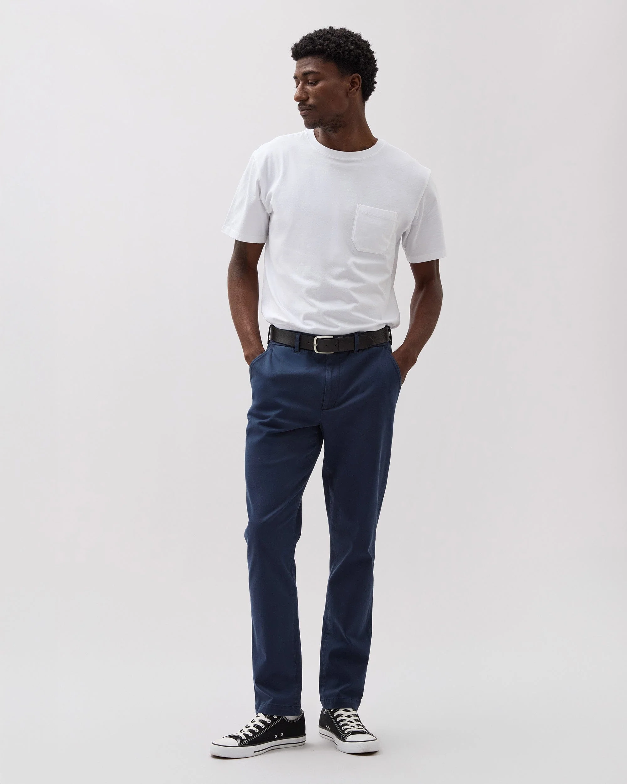Mens Lightweight Chino - Stretch Cotton Twill - Blue Nights - Image 2