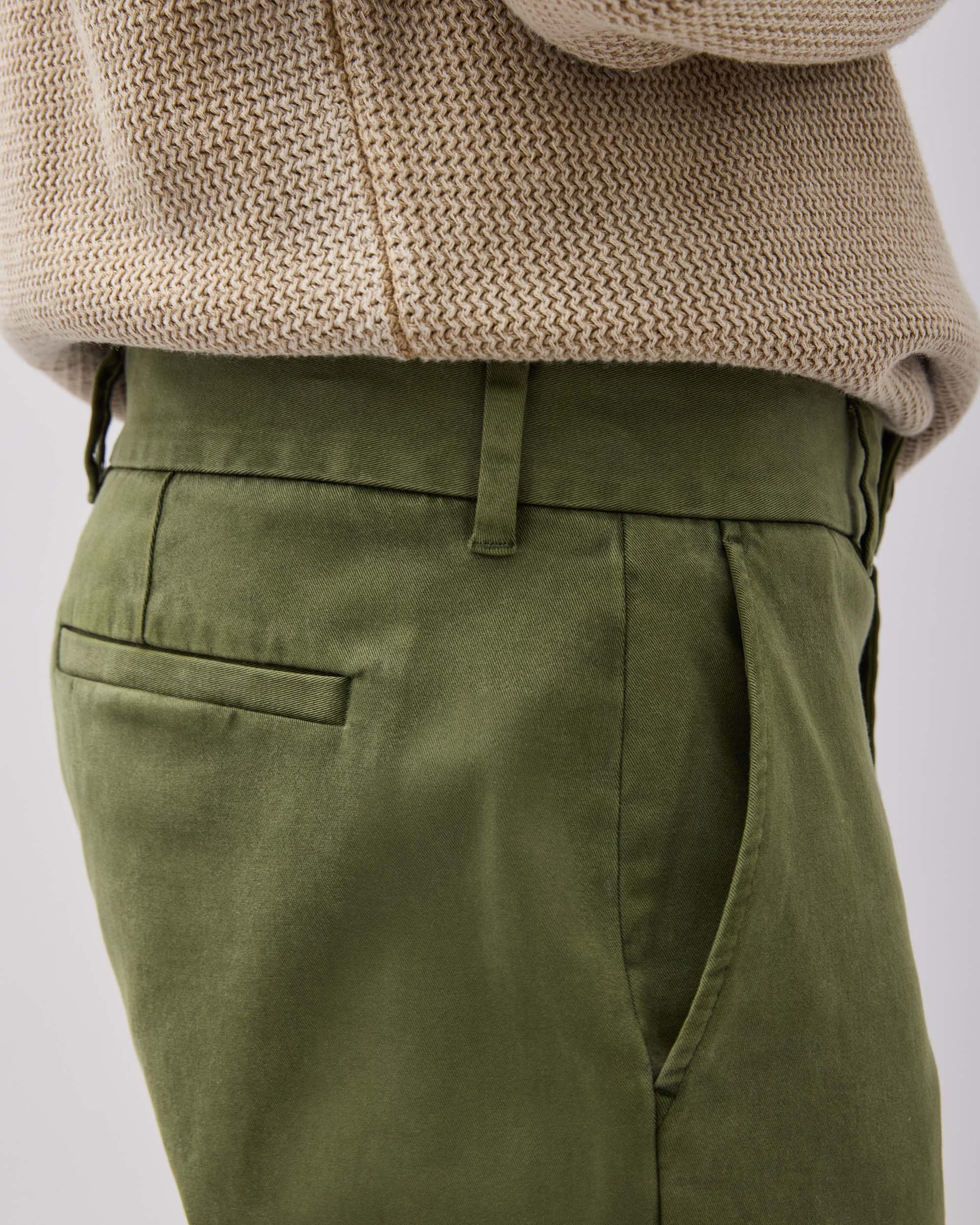 Mens Lightweight Chino - Stretch Cotton Twill - Cypress - Image 6