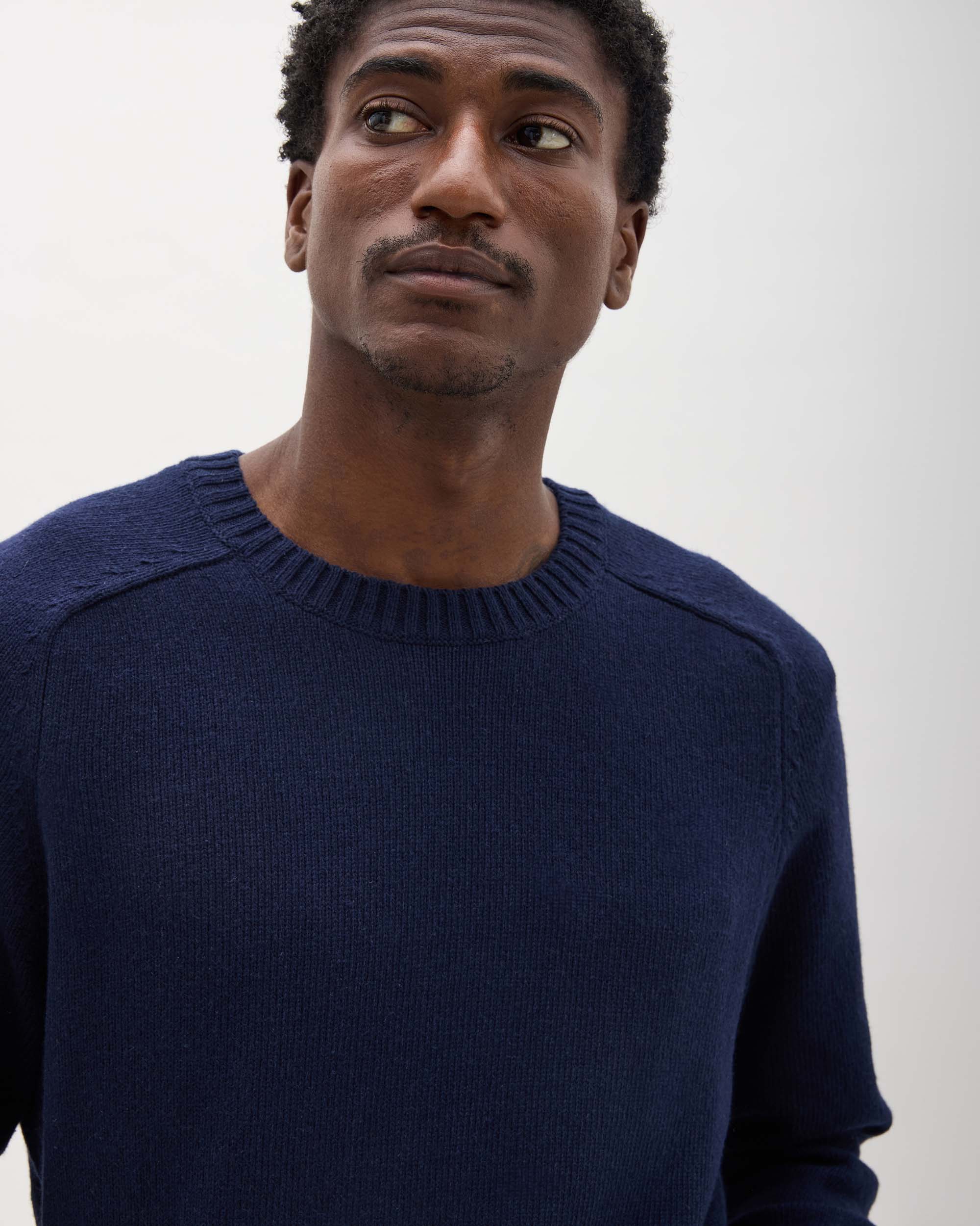 Mens Noel Sweater - Cotton Sweater Knit - Blue Nights - Image 3