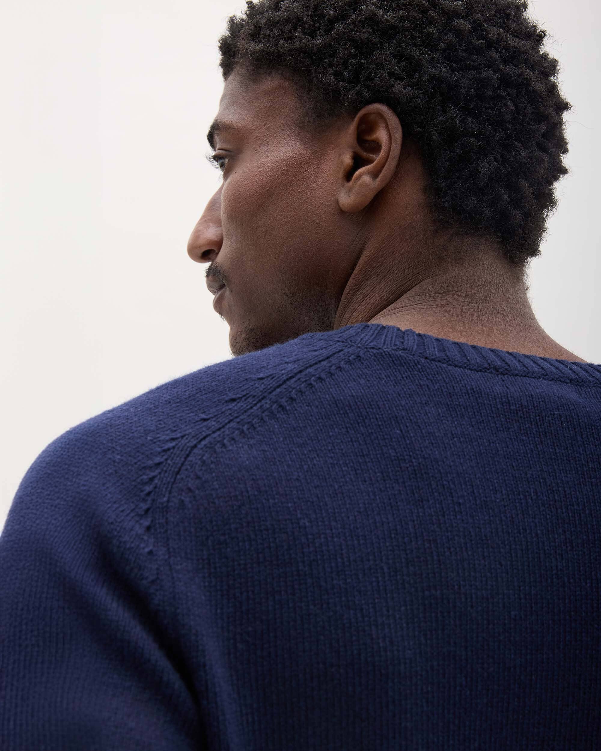 Mens Noel Sweater - Cotton Sweater Knit - Blue Nights - Image 5