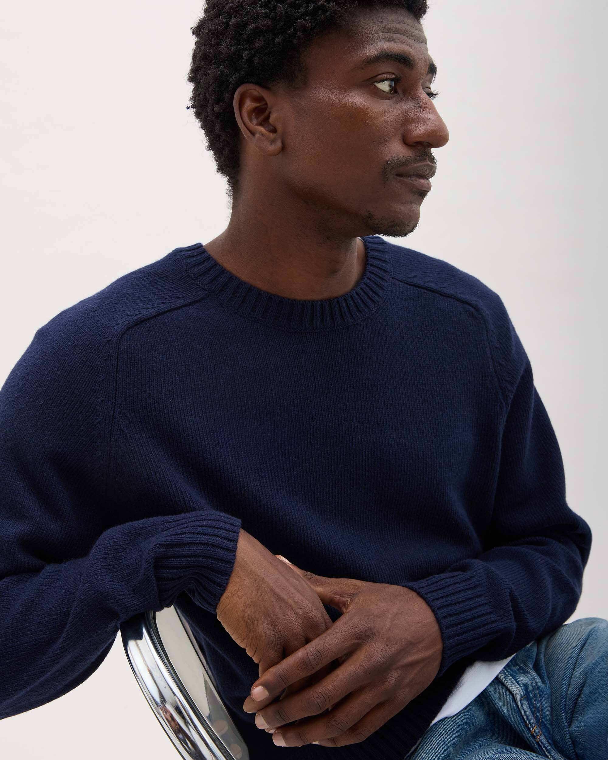 Mens Noel Sweater - Cotton Sweater Knit - Blue Nights - Image 6