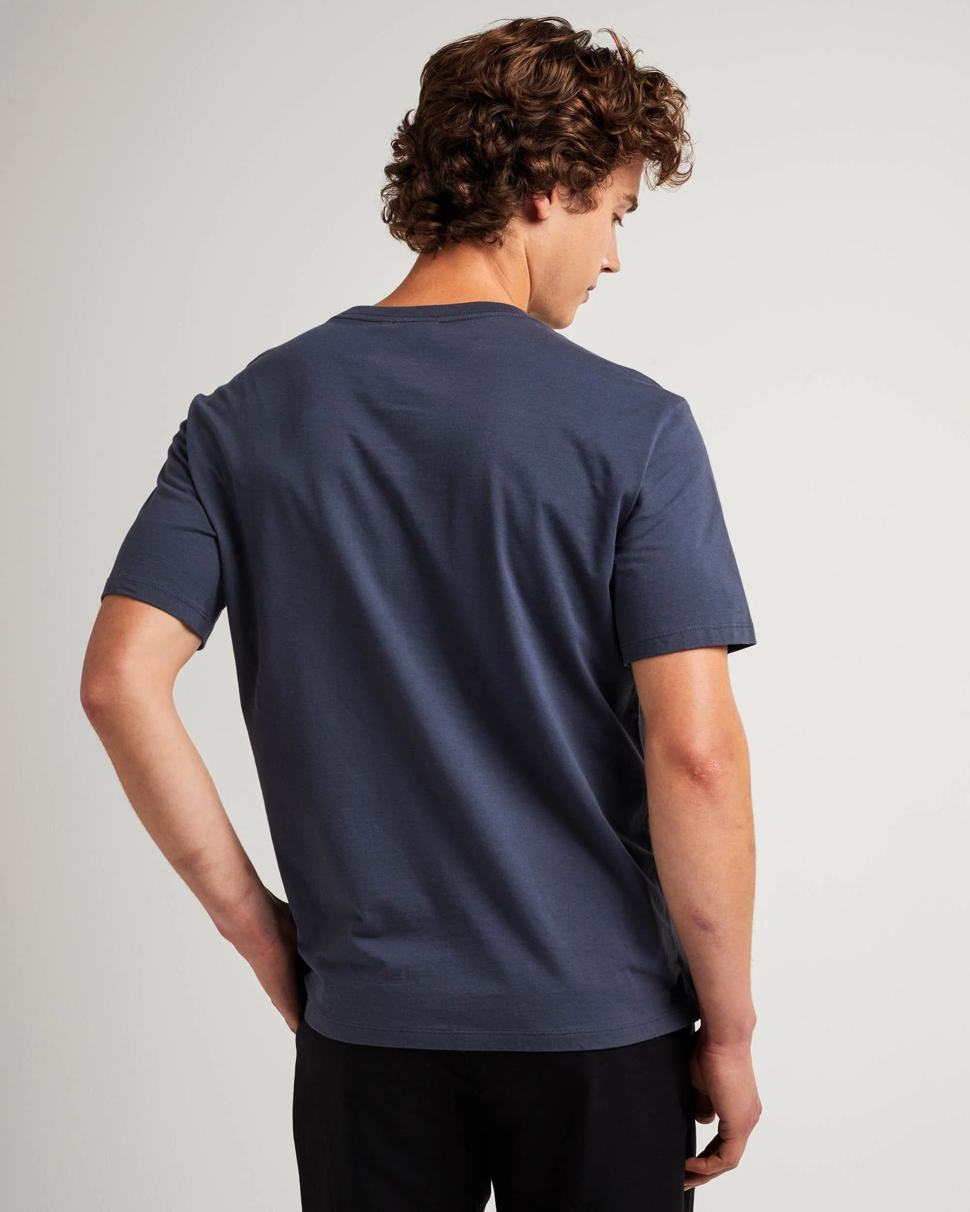 Mens Pima Pocket Tee - Pima Cotton Jersey - Blue Nights - Image 3