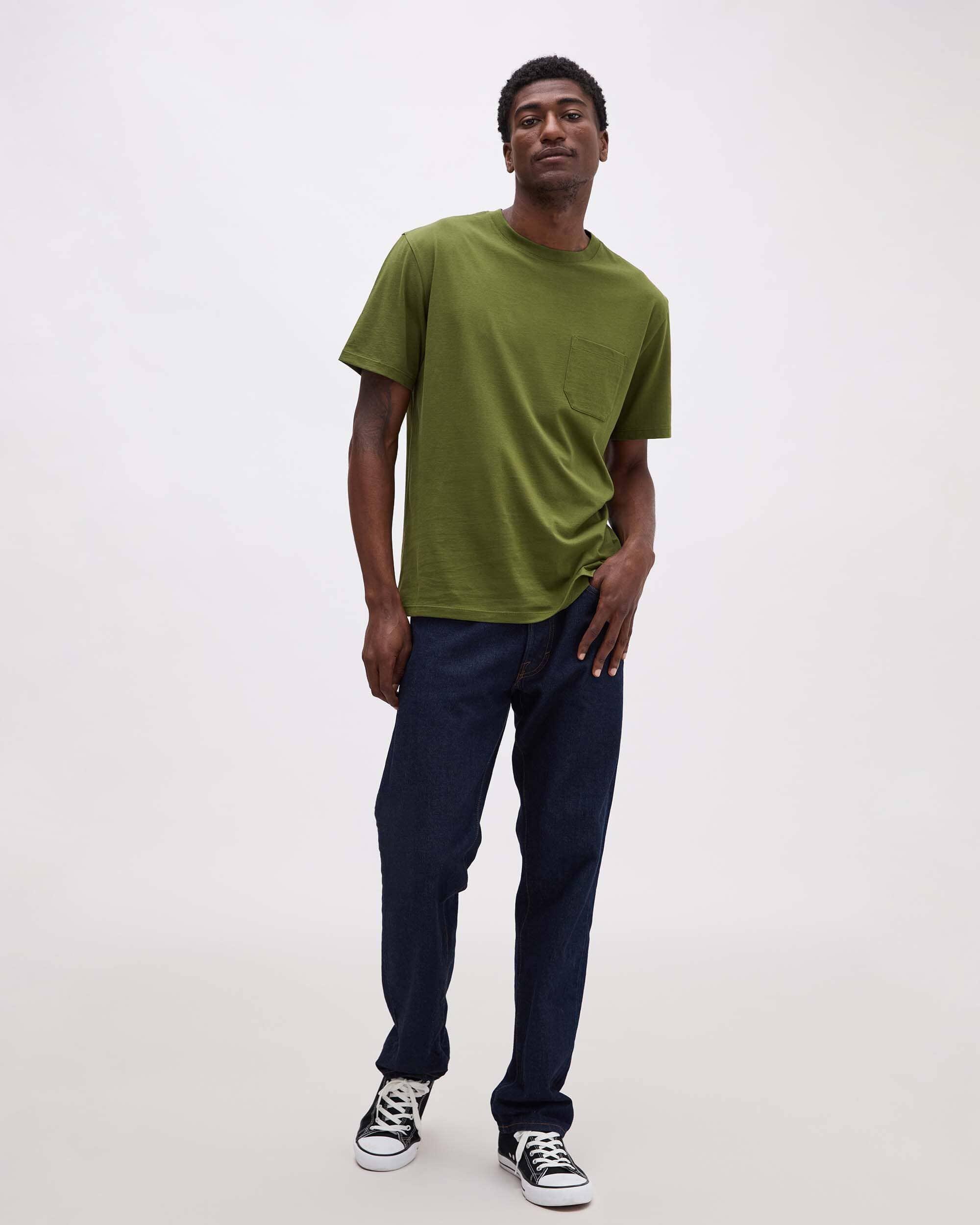Mens Pima Pocket Tee - Pima Cotton Jersey - Cypress - Image 2