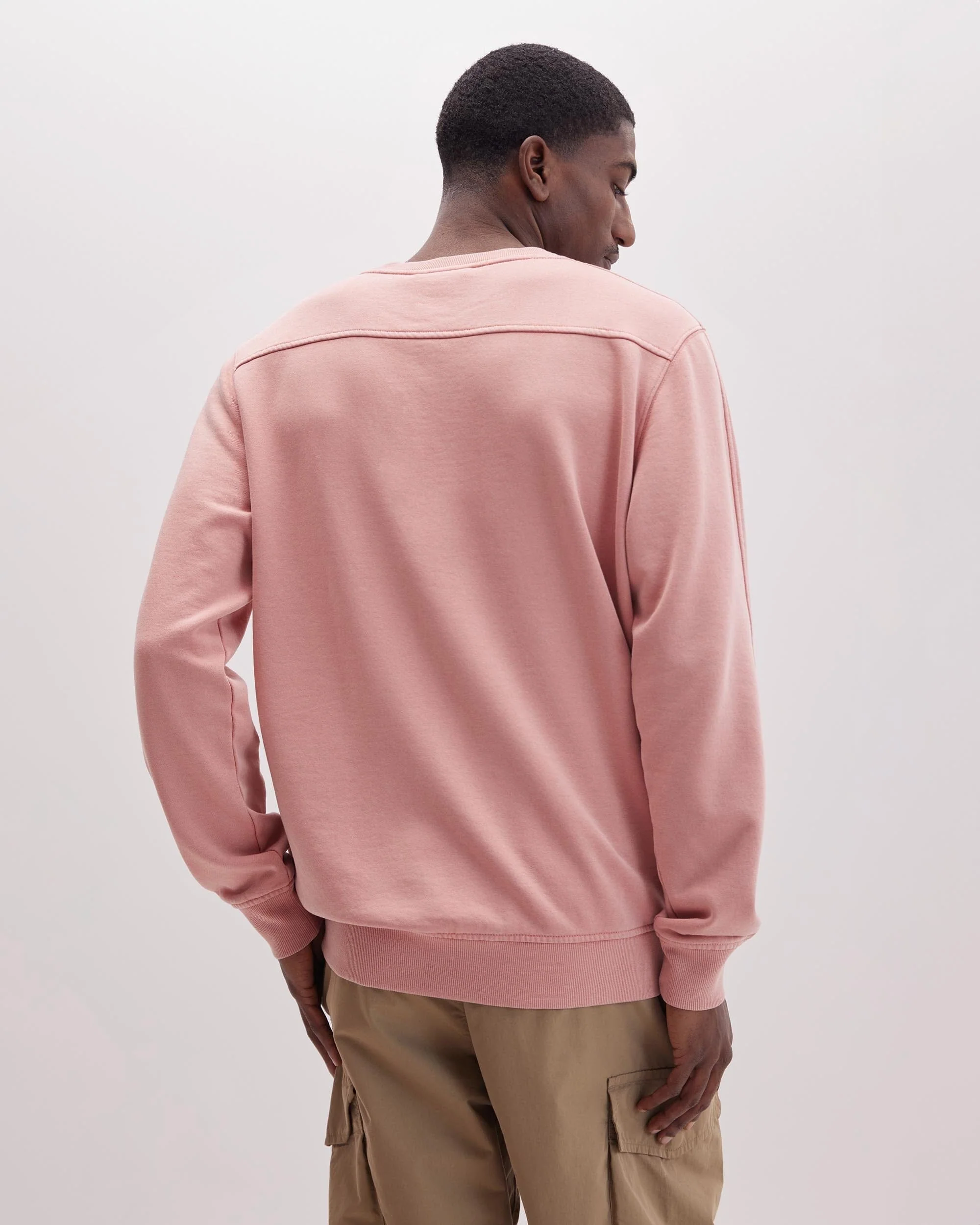Mens Recycled Fleece Sweatshirt - Recycled Fleece - Mineral Pink Sands - Image 3