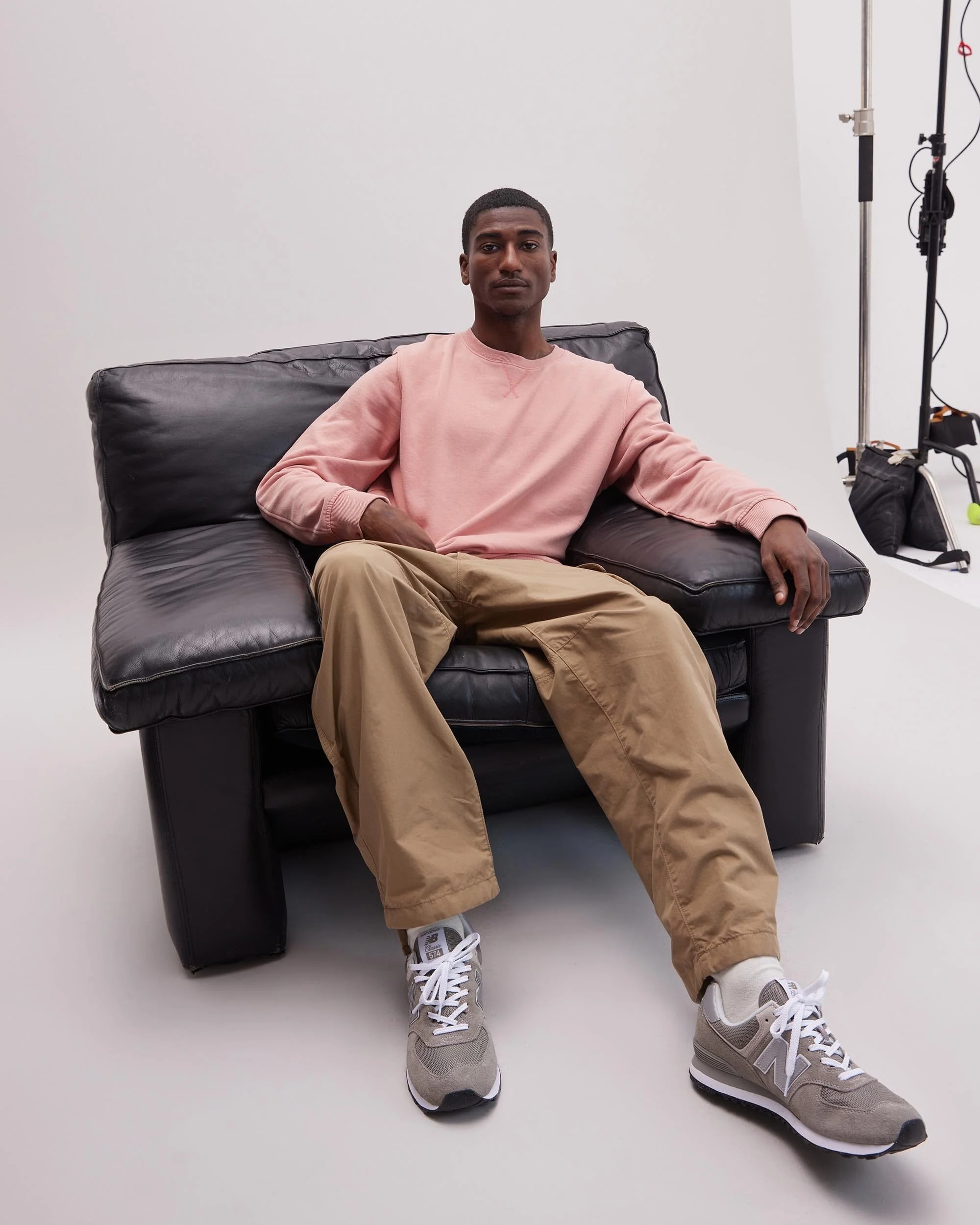 Mens Recycled Fleece Sweatshirt - Recycled Fleece - Mineral Pink Sands - Image 4