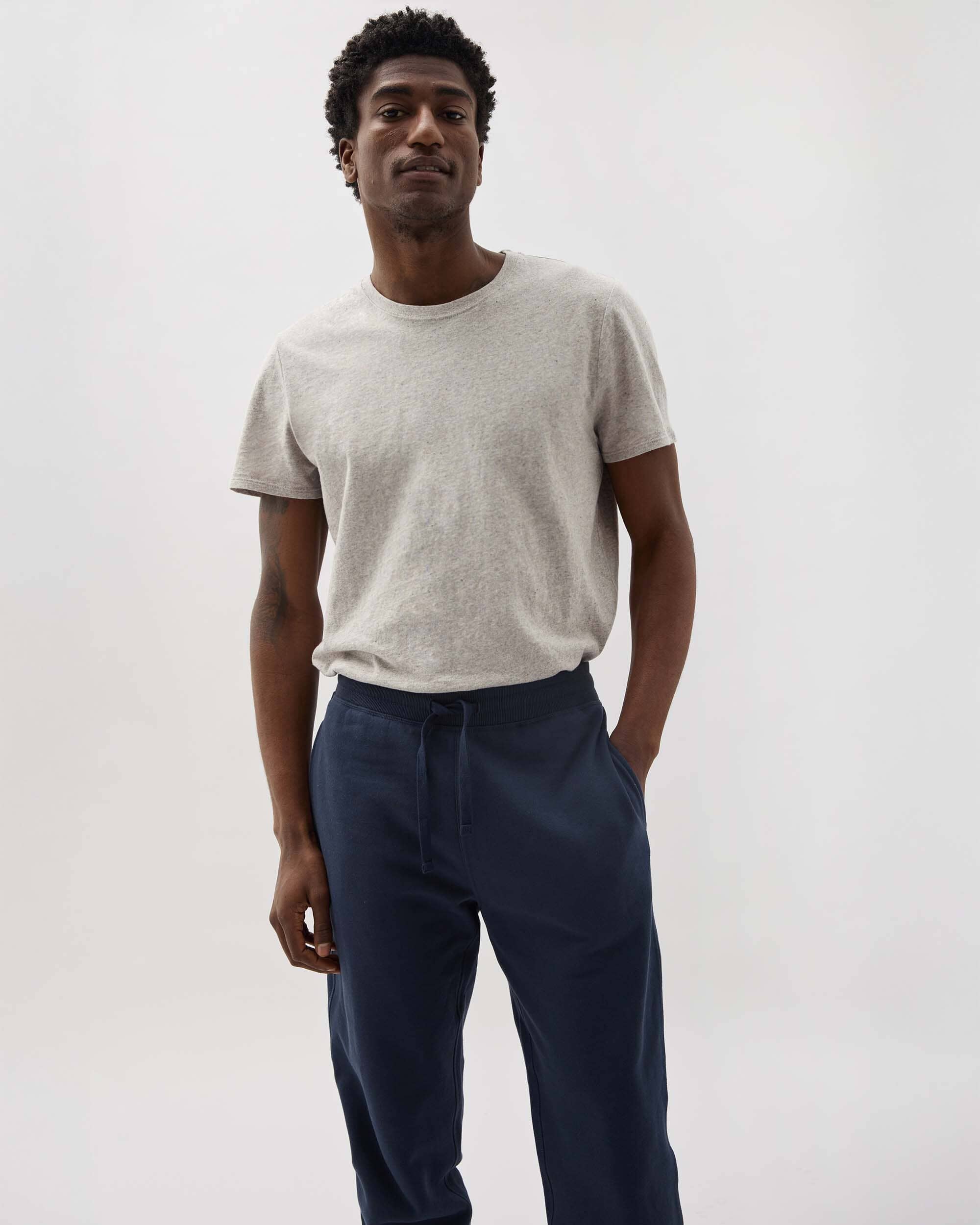 Mens Recycled Fleece Tapered Sweatpant - Recycled Fleece - Blue Nights - Image 5
