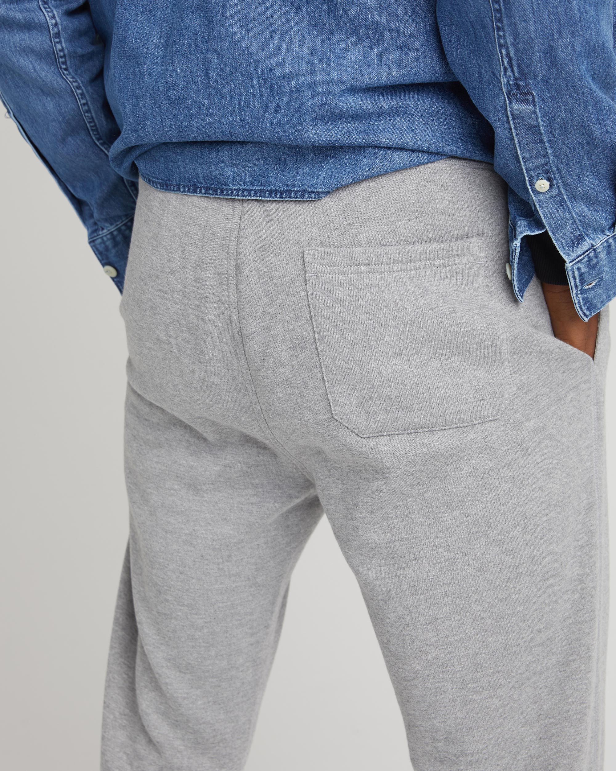 Mens Recycled Fleece Tapered Sweatpant - Recycled Fleece - Heather Grey - Image 5