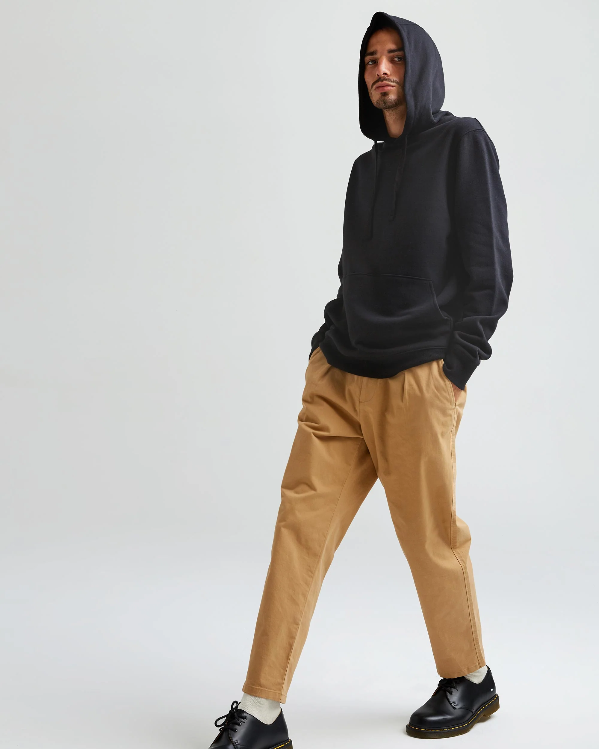 Mens Recycled Fleece Hoodie - Recycled Fleece - Black - Image 3