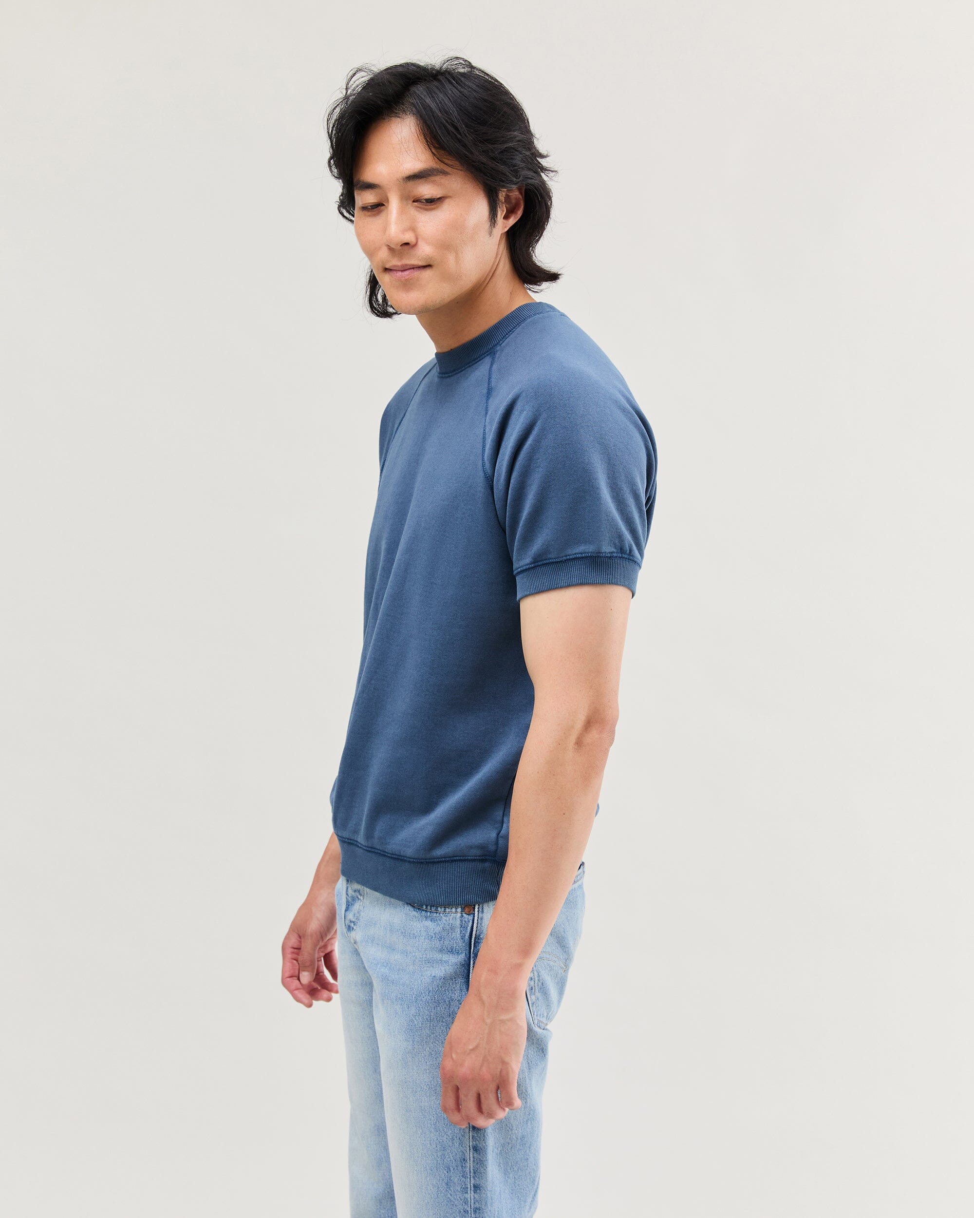 Mens Recycled Fleece Raglan Sweatshirt - Recycled Fleece - Mineral Moonlit Ocean - Image 3