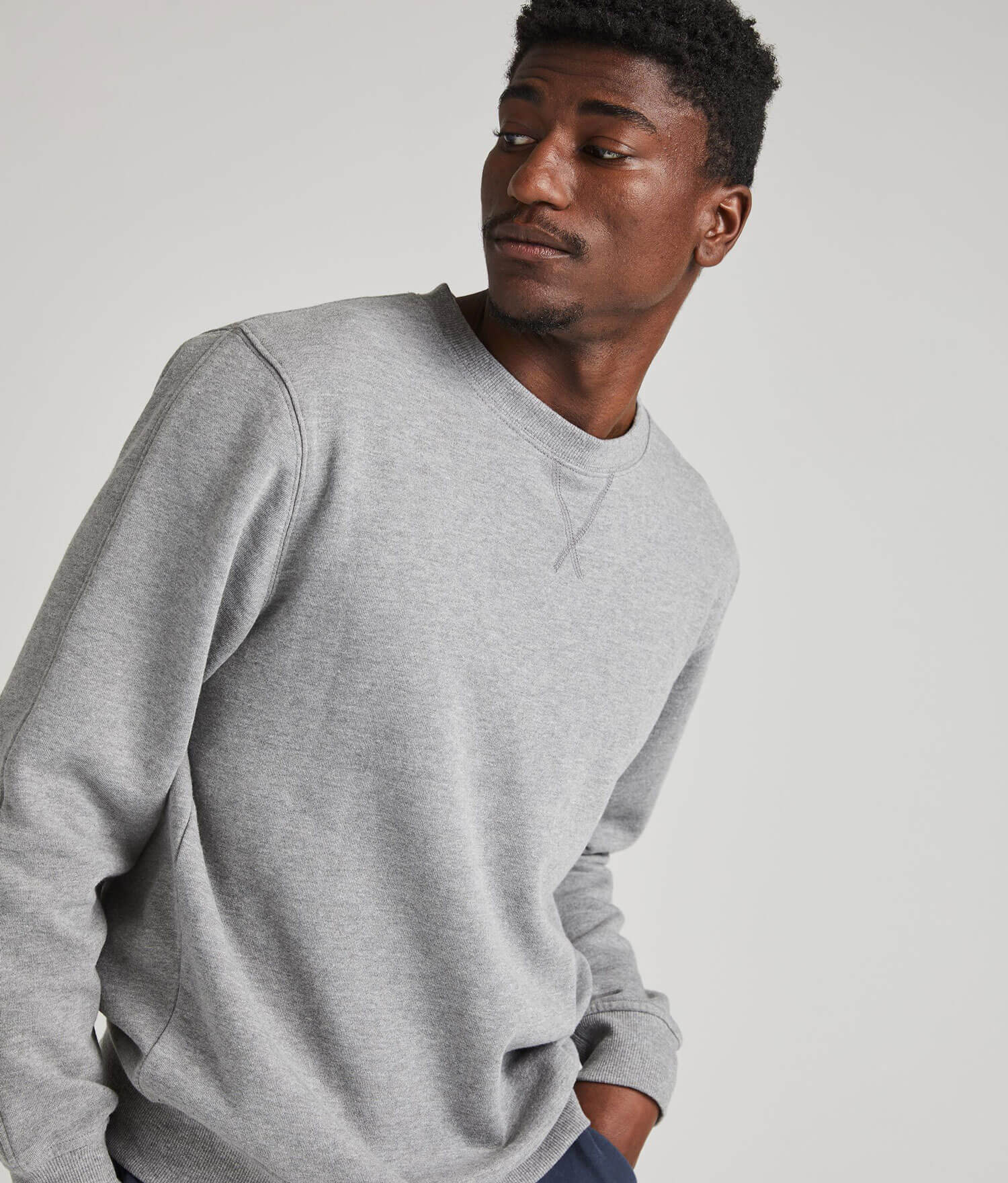 Mens Recycled Fleece Sweatshirt - Recycled Fleece - Heather Grey - Image 3