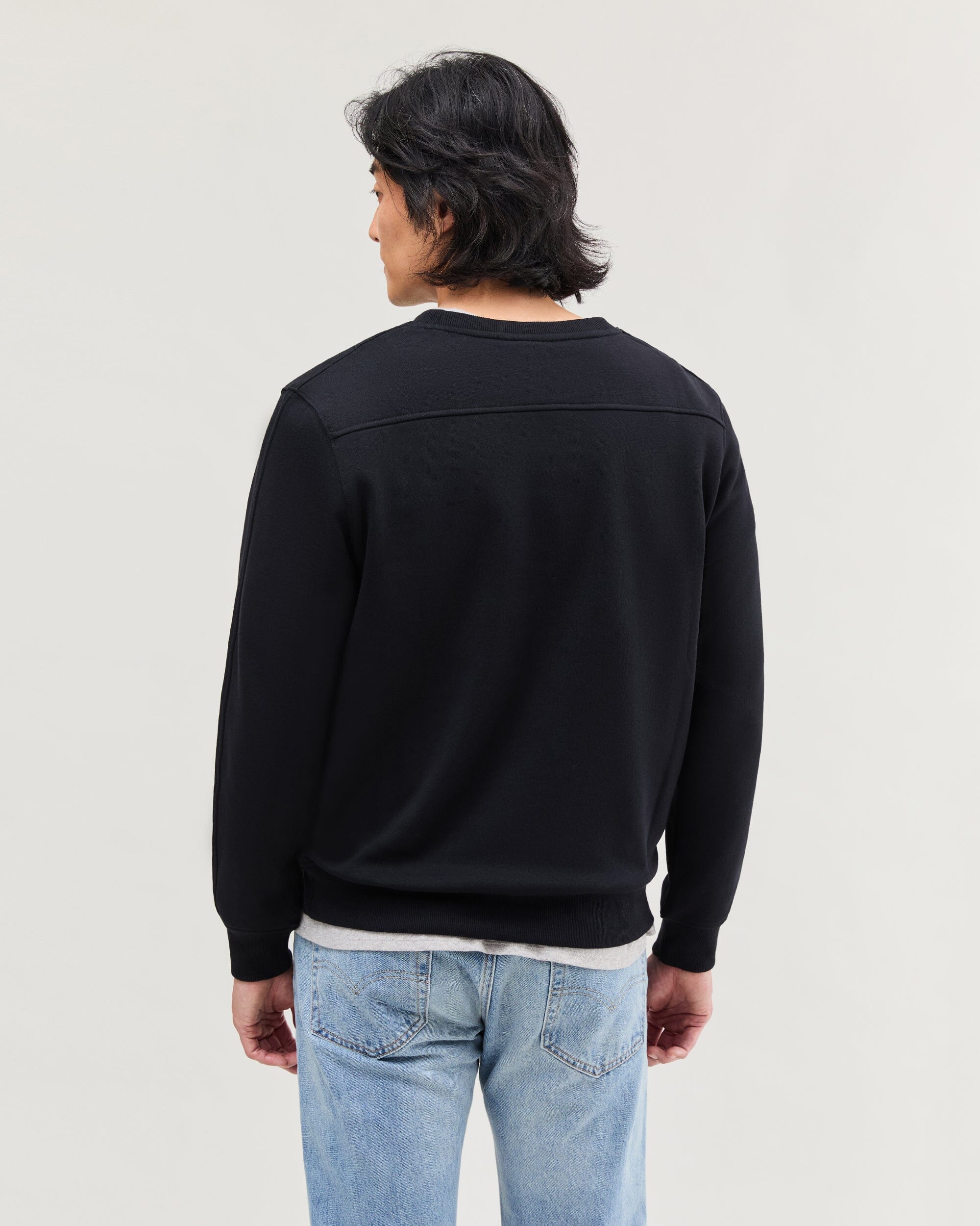 Mens Recycled Fleece Sweatshirt - Recycled Fleece - Black - Image 5