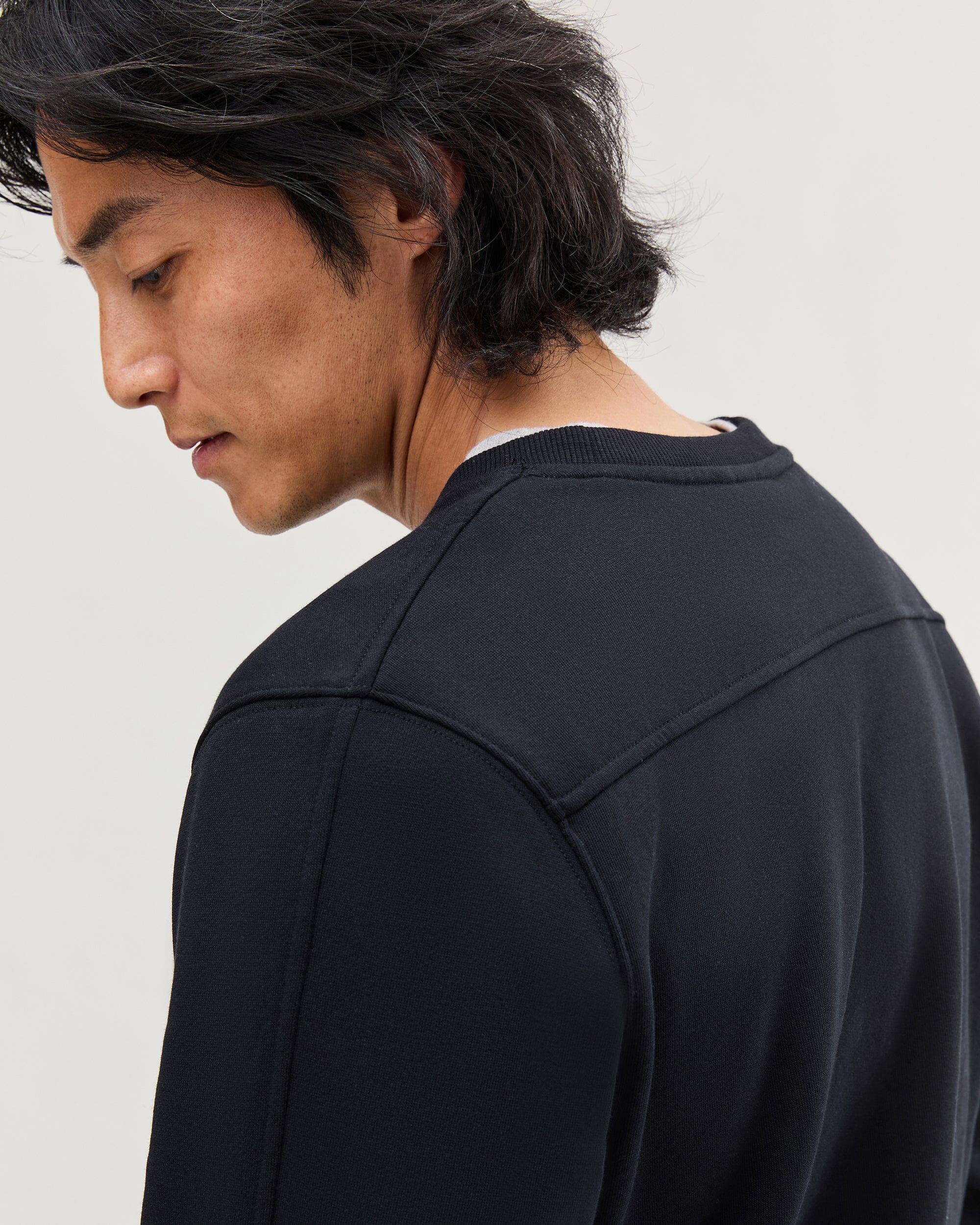Mens Recycled Fleece Sweatshirt - Recycled Fleece - Black - Image 6