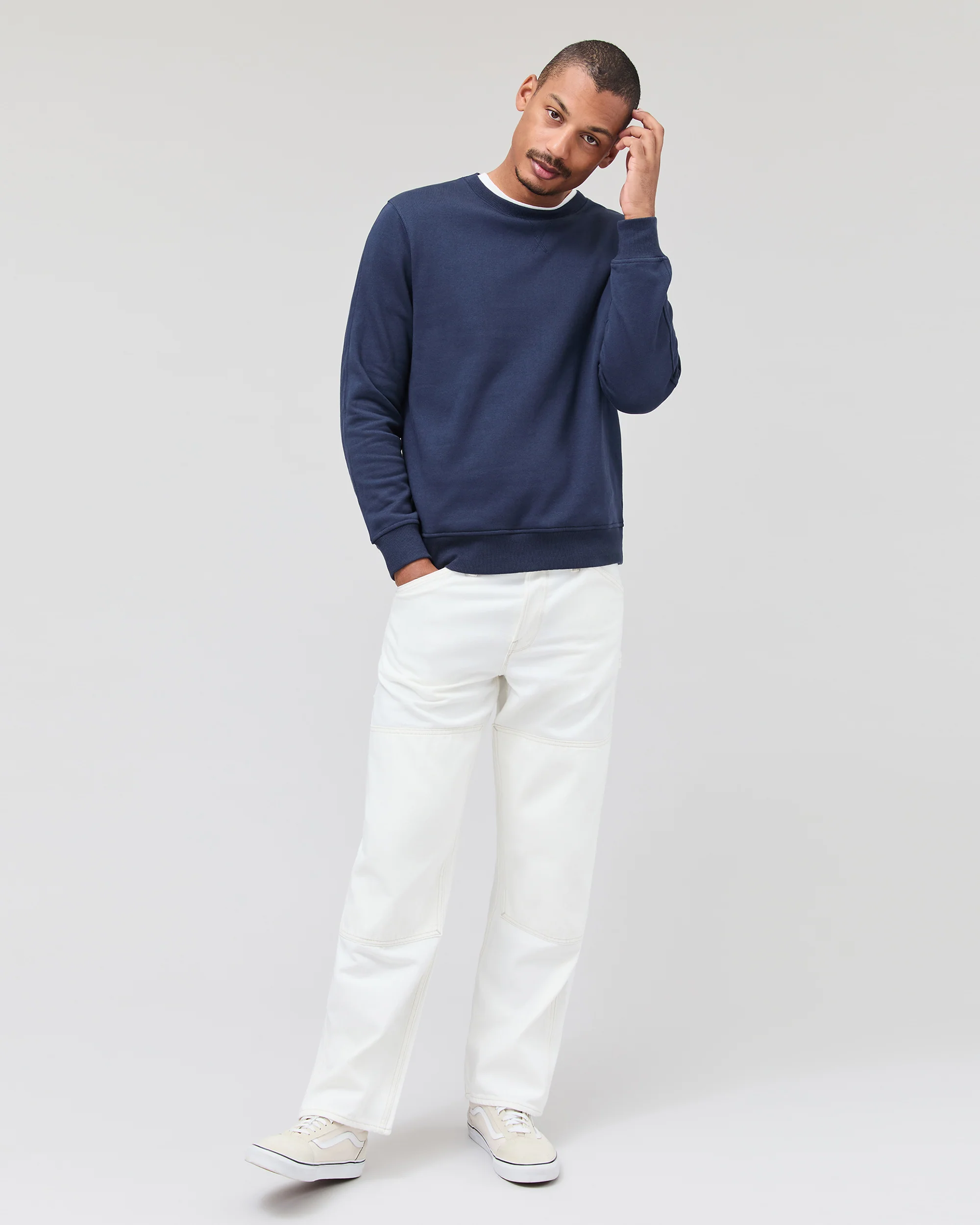 Mens Recycled Fleece Sweatshirt - Recycled Fleece - Blue Nights - Image 2