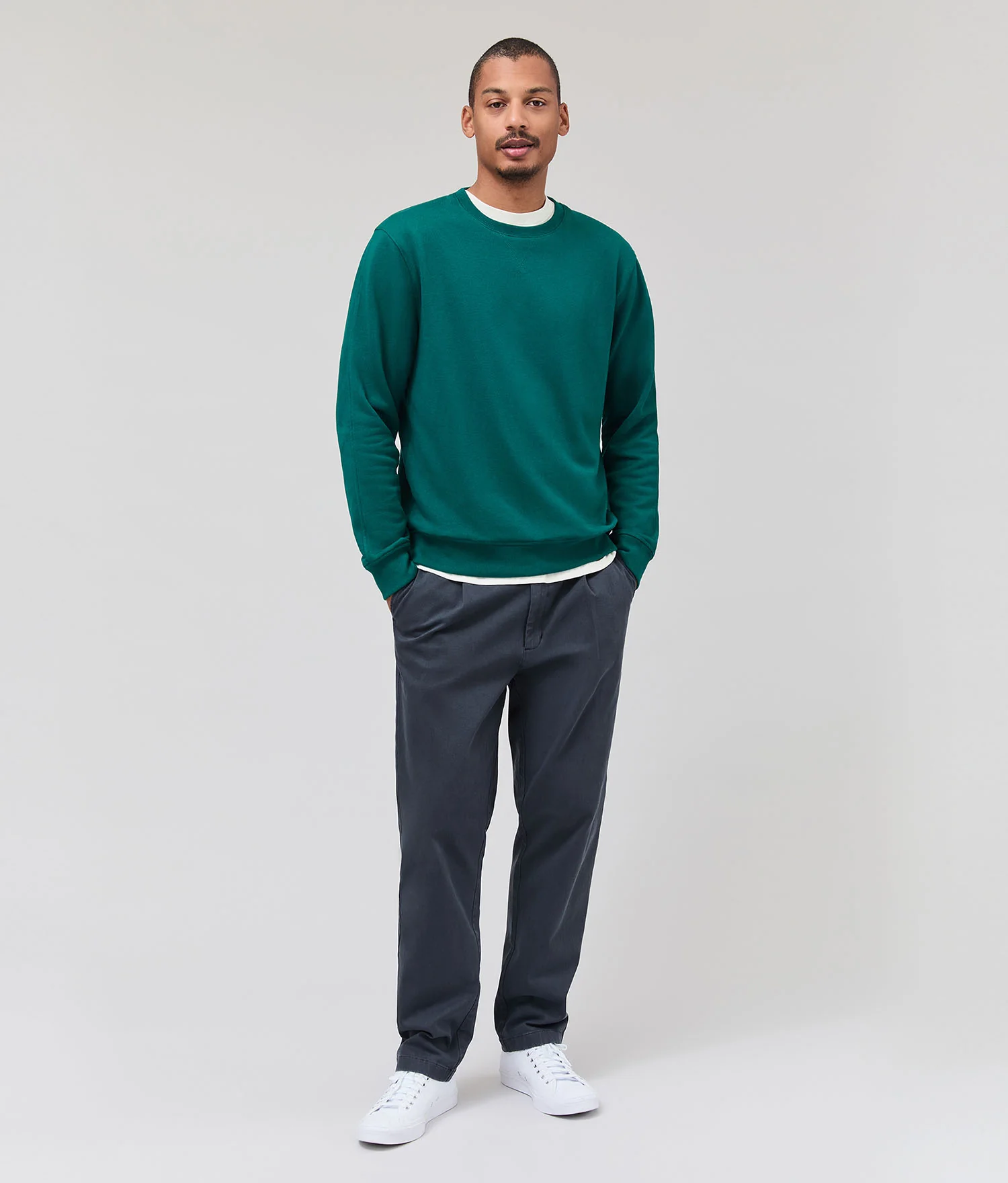 Mens Recycled Fleece Sweatshirt - Recycled Fleece - Rainforest - Image 2