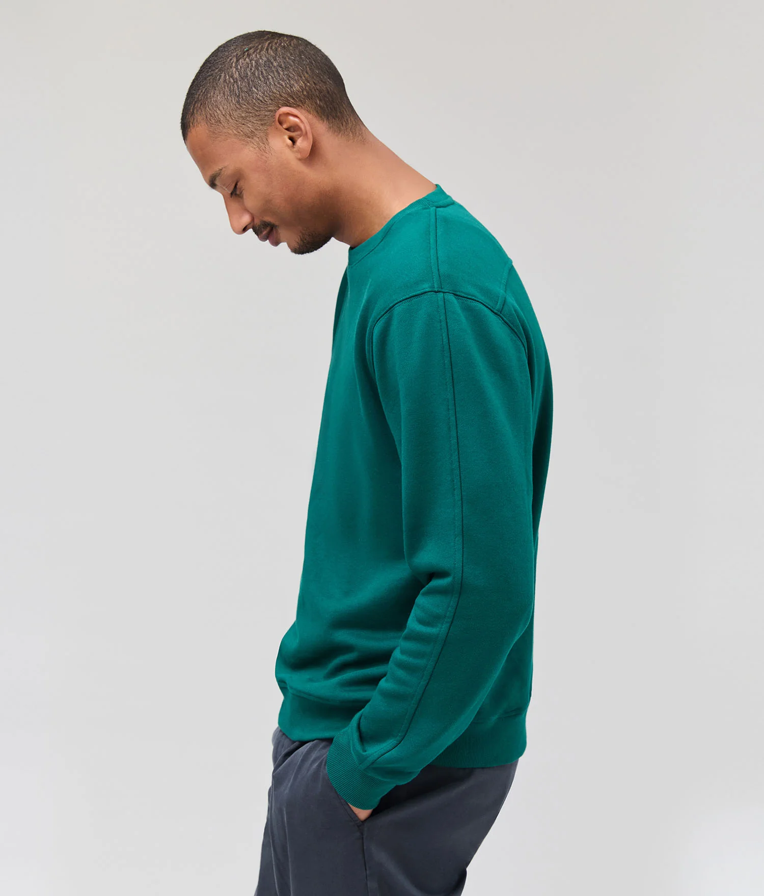 Mens Recycled Fleece Sweatshirt - Recycled Fleece - Rainforest - Image 3