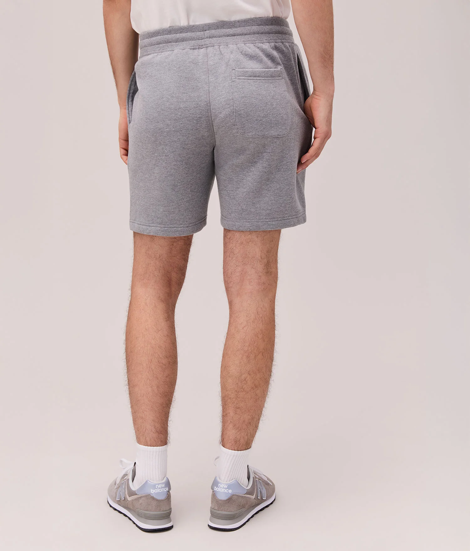 Mens Recycled Fleece Sweatshort - Recycled Fleece - Heather Grey - Image 2