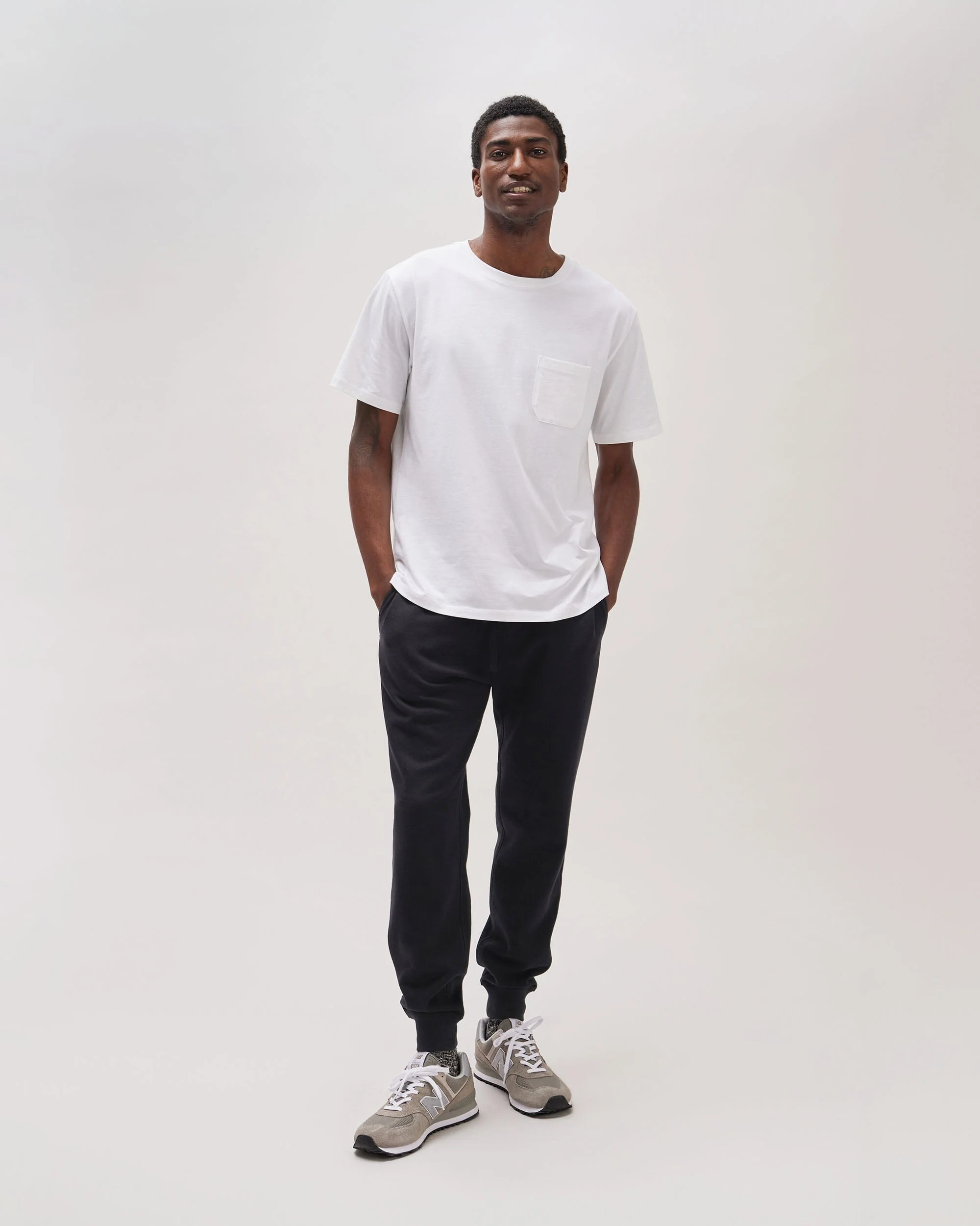 Mens Recycled Fleece Tapered Sweatpant - Recycled Fleece - Black - Image 2