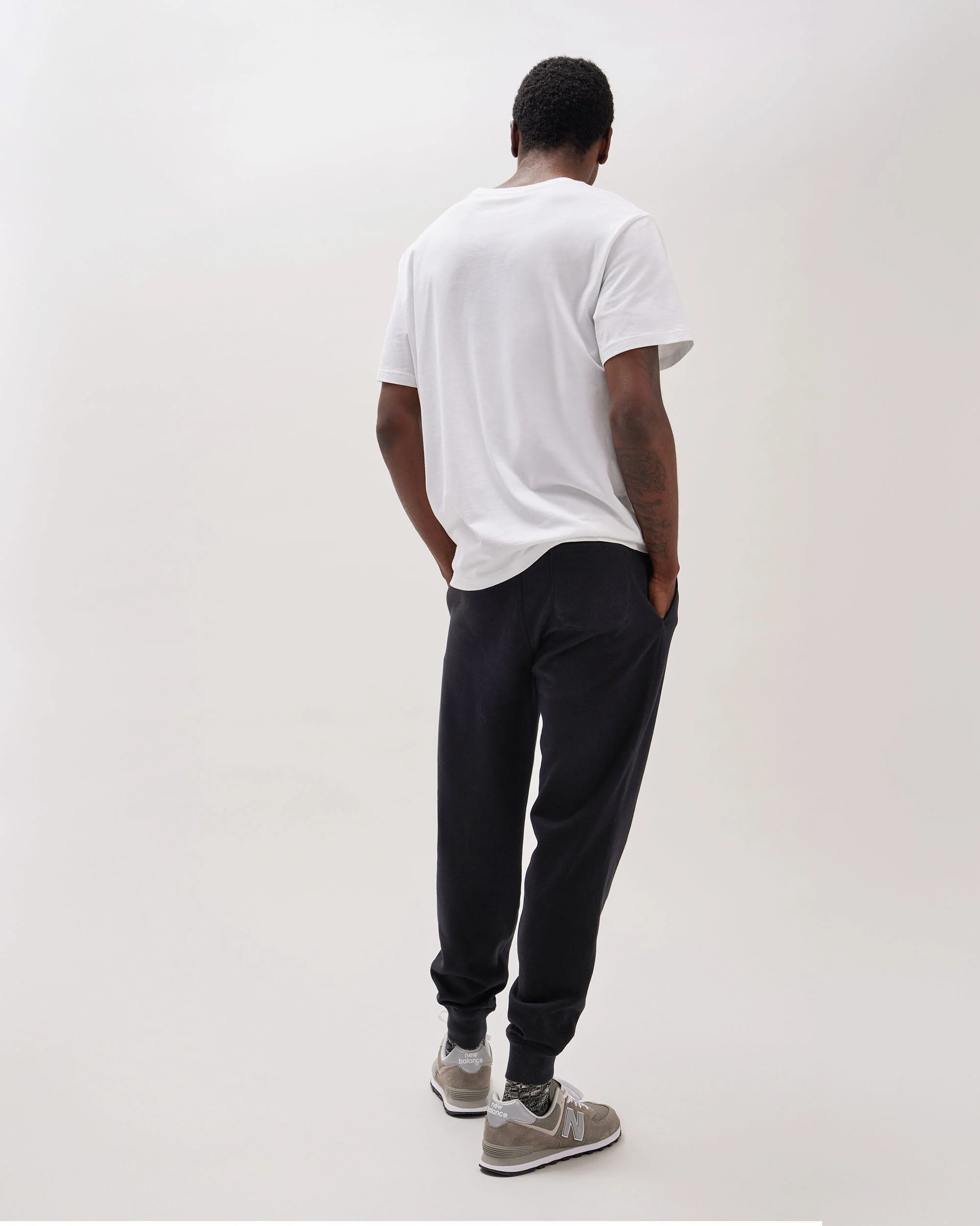 Mens Recycled Fleece Tapered Sweatpant - Recycled Fleece - Black - Image 5