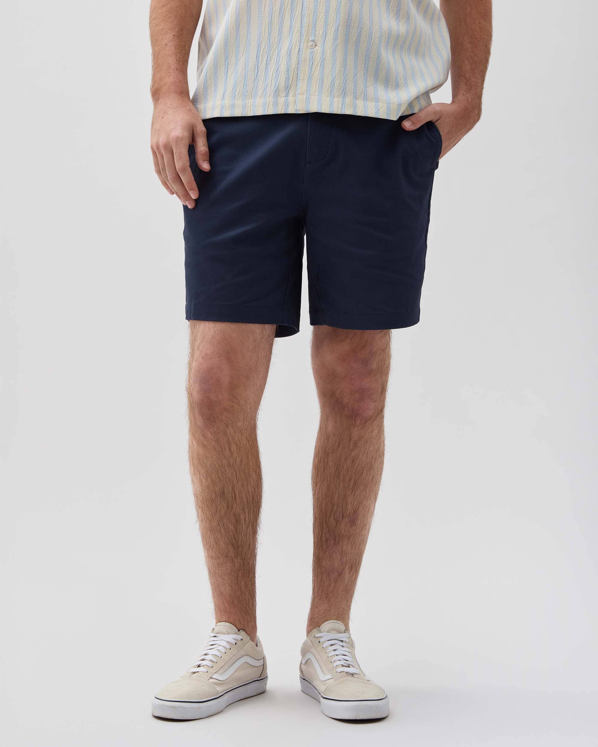 Mens Stretch Twill Short - Stretch Cotton Twill - Blue Nights - Image 4