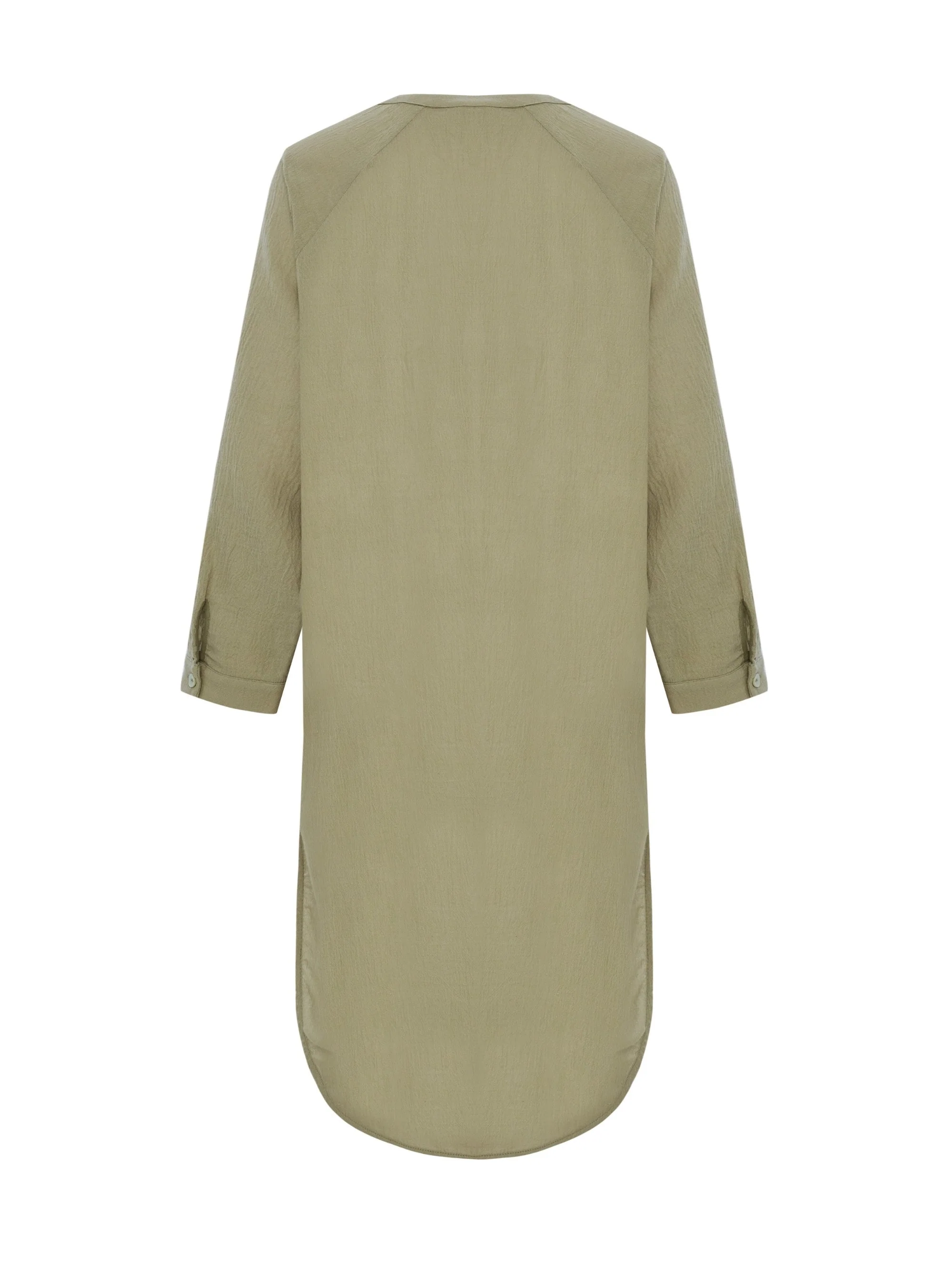 Terra Shirt Dress (Khaki Green) - Image 9