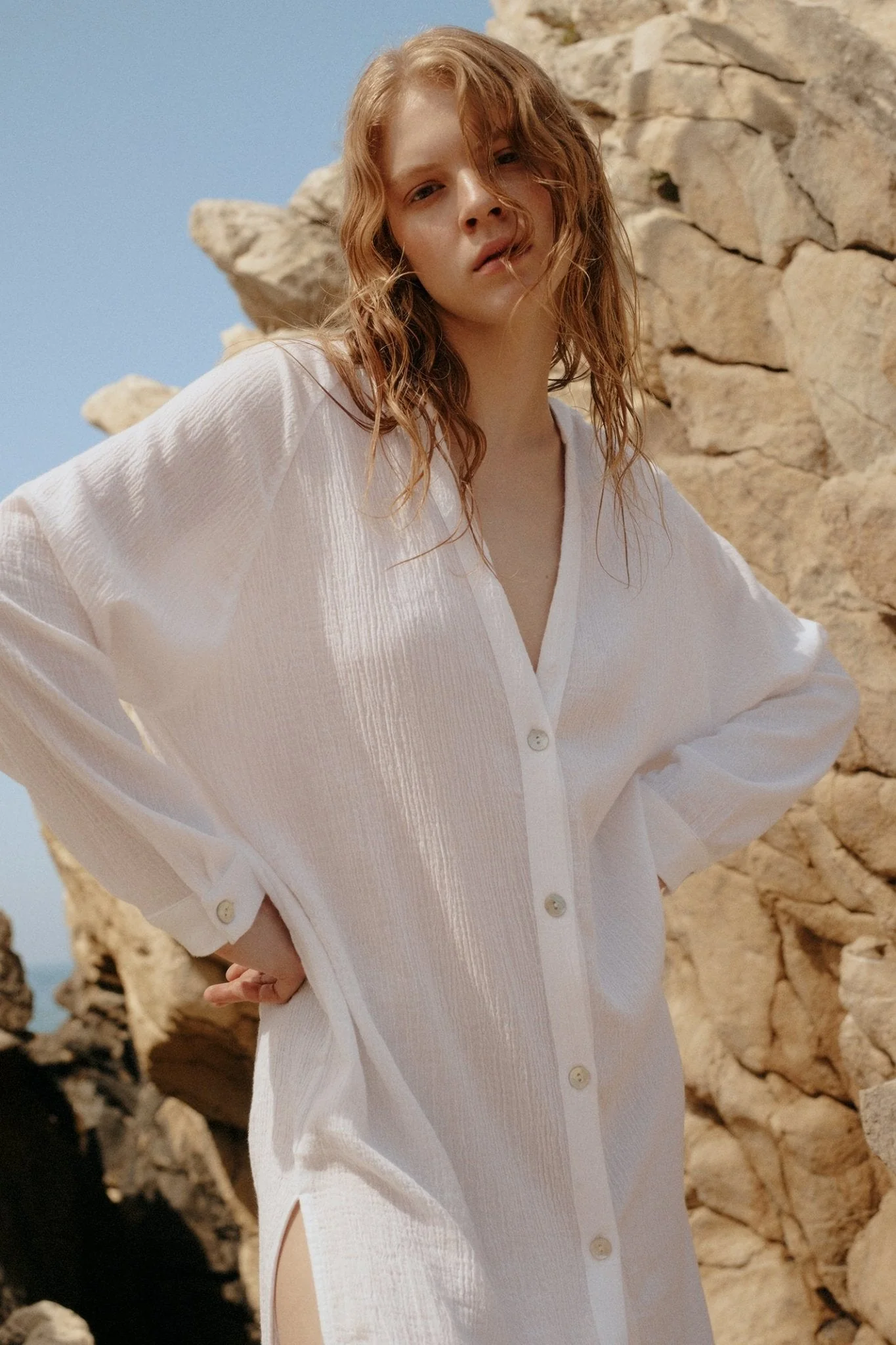Terra Shirt Dress (White) - Image 2