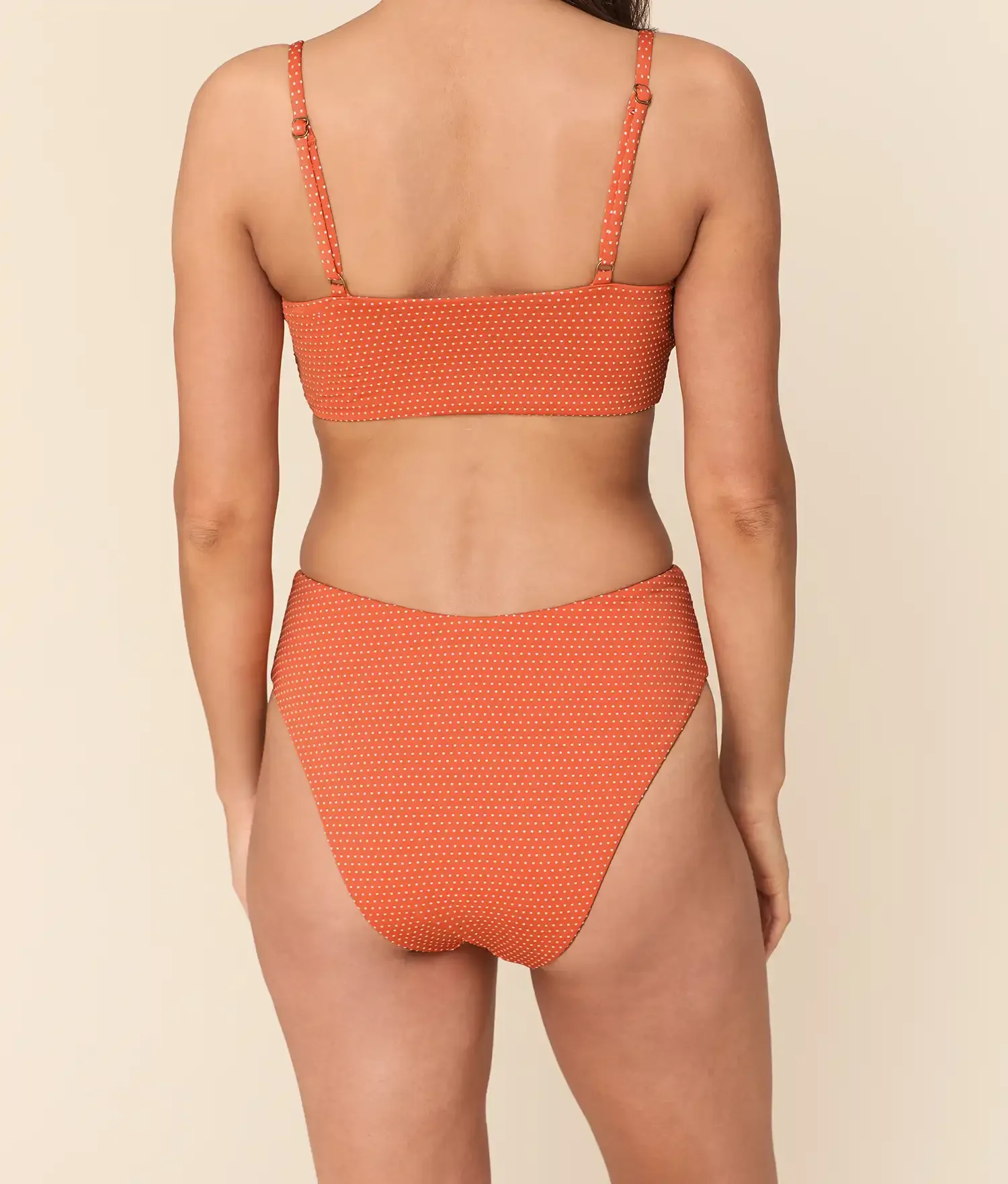 The 90s High Waist Bikini Bottom - Polka Dot - Marmalade - Image 2
