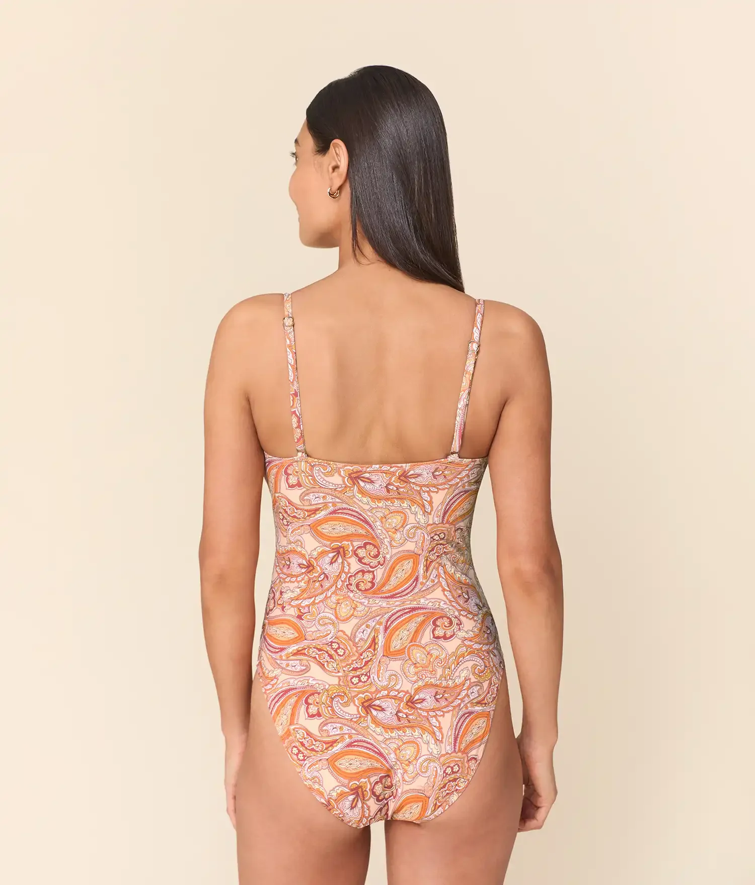 The Amalfi One Piece - Eco Nylon - Sunset Paisley - Long Torso - Image 2