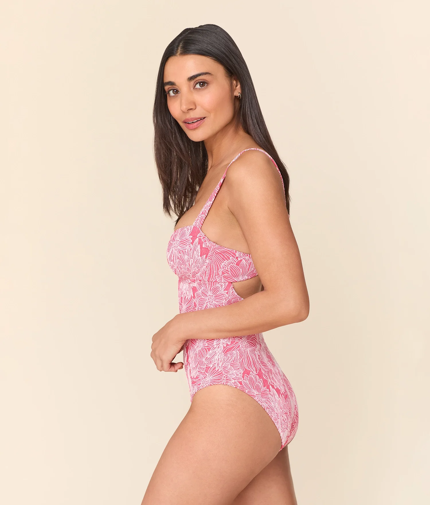The Dorset One Piece - Garden Jacquard - Peachy - Long Torso - Image 3