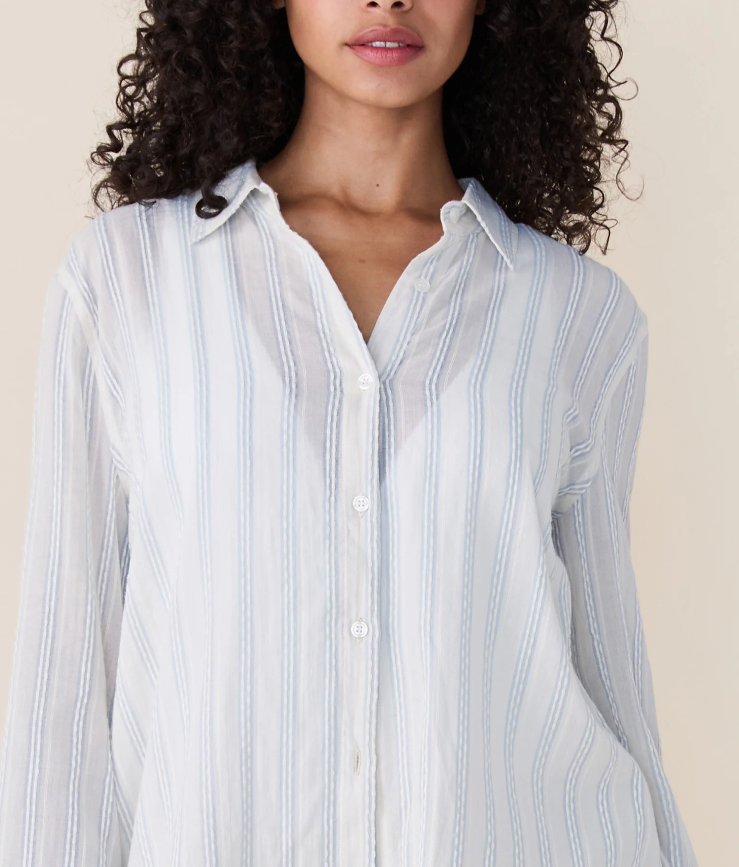 The Harbor Button Up - Ribbon Stripe - Feather - Image 5