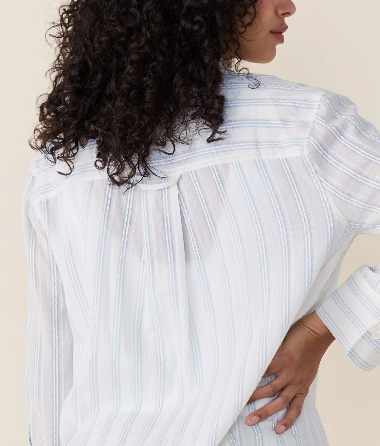 The Harbor Button Up - Ribbon Stripe - Feather - Image 6