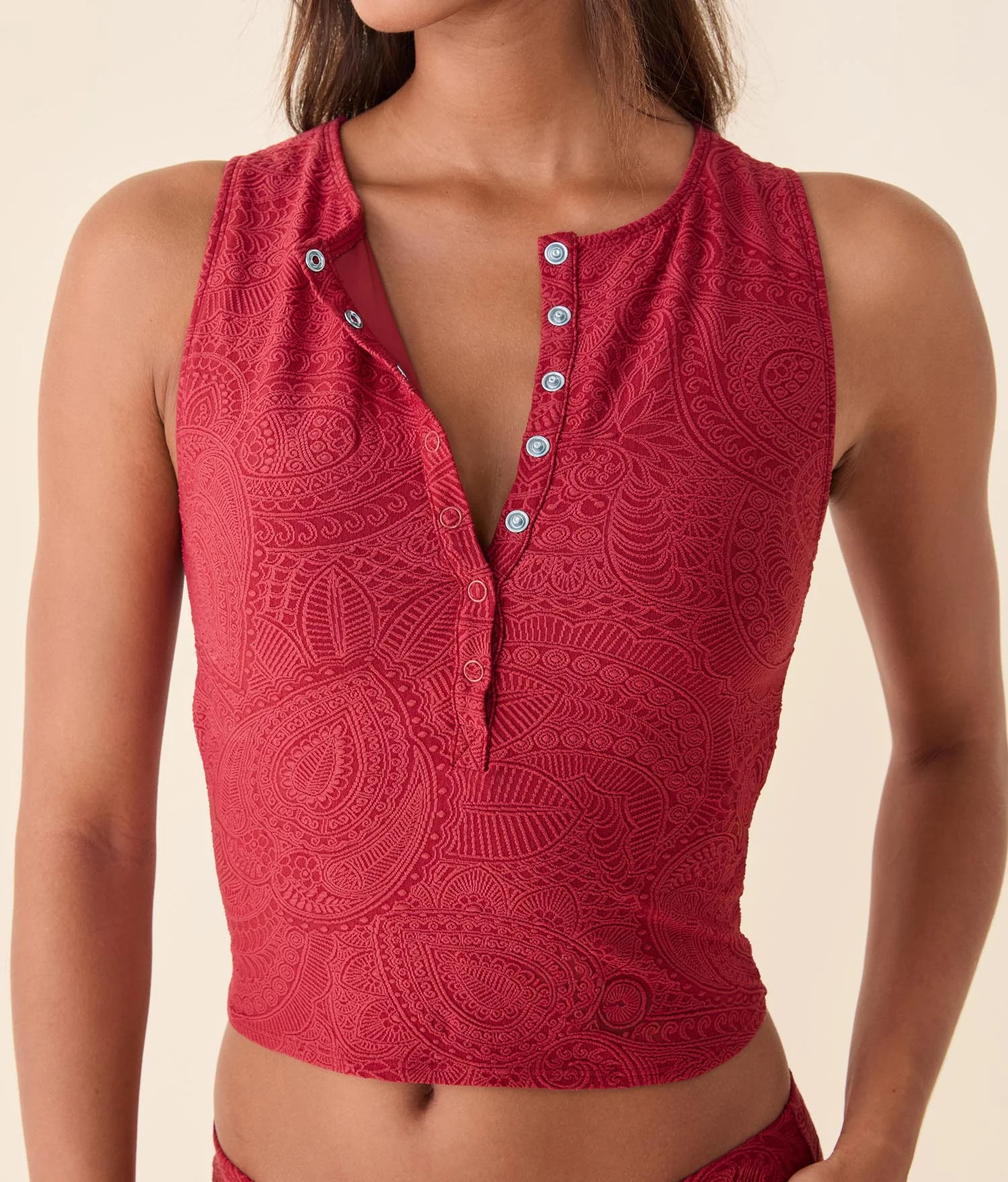 The Malibu Tank Top - Paisley - Paprika - Image 4