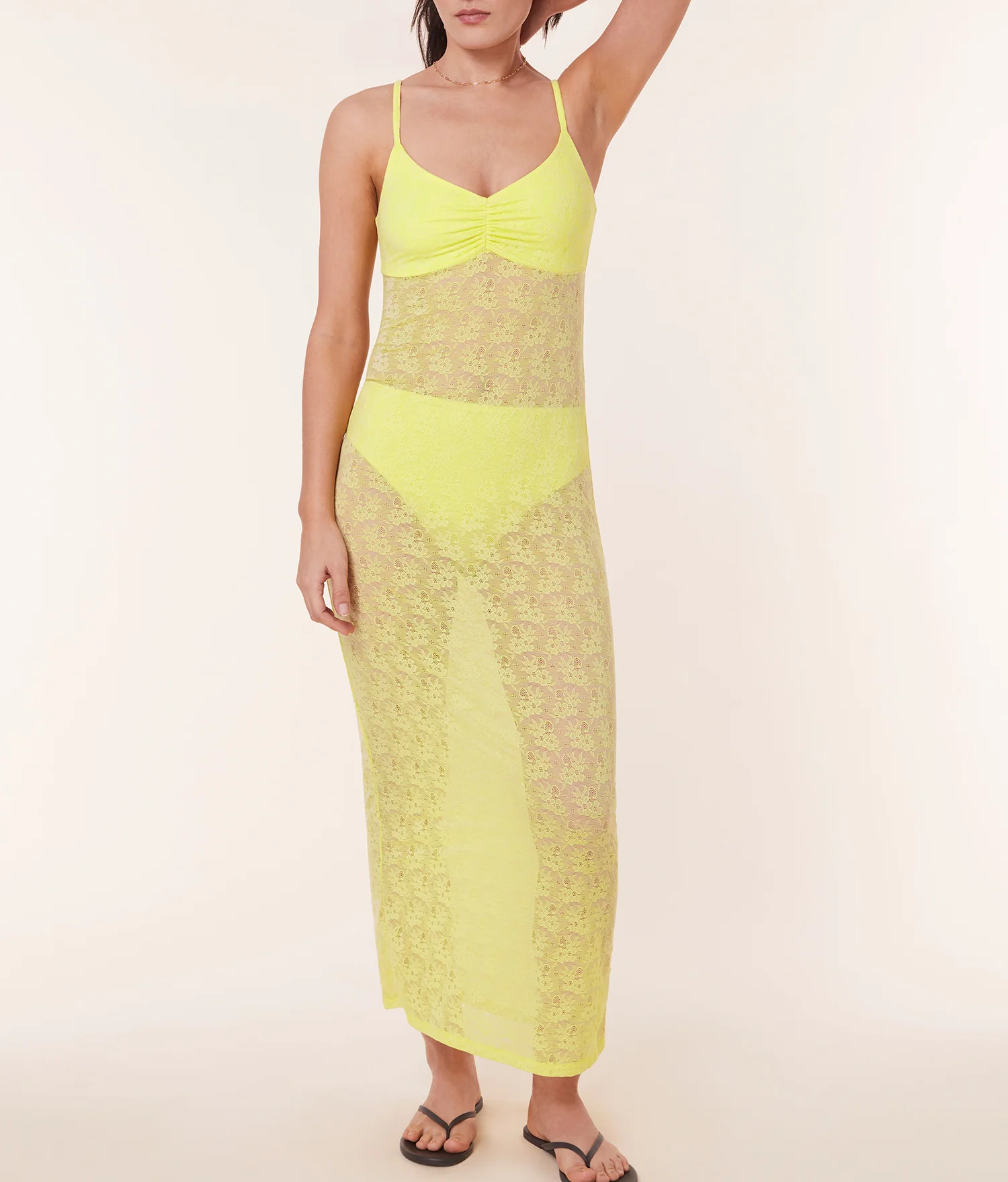 The Nadi Dress - Floral Lace - Limeade - Image 3