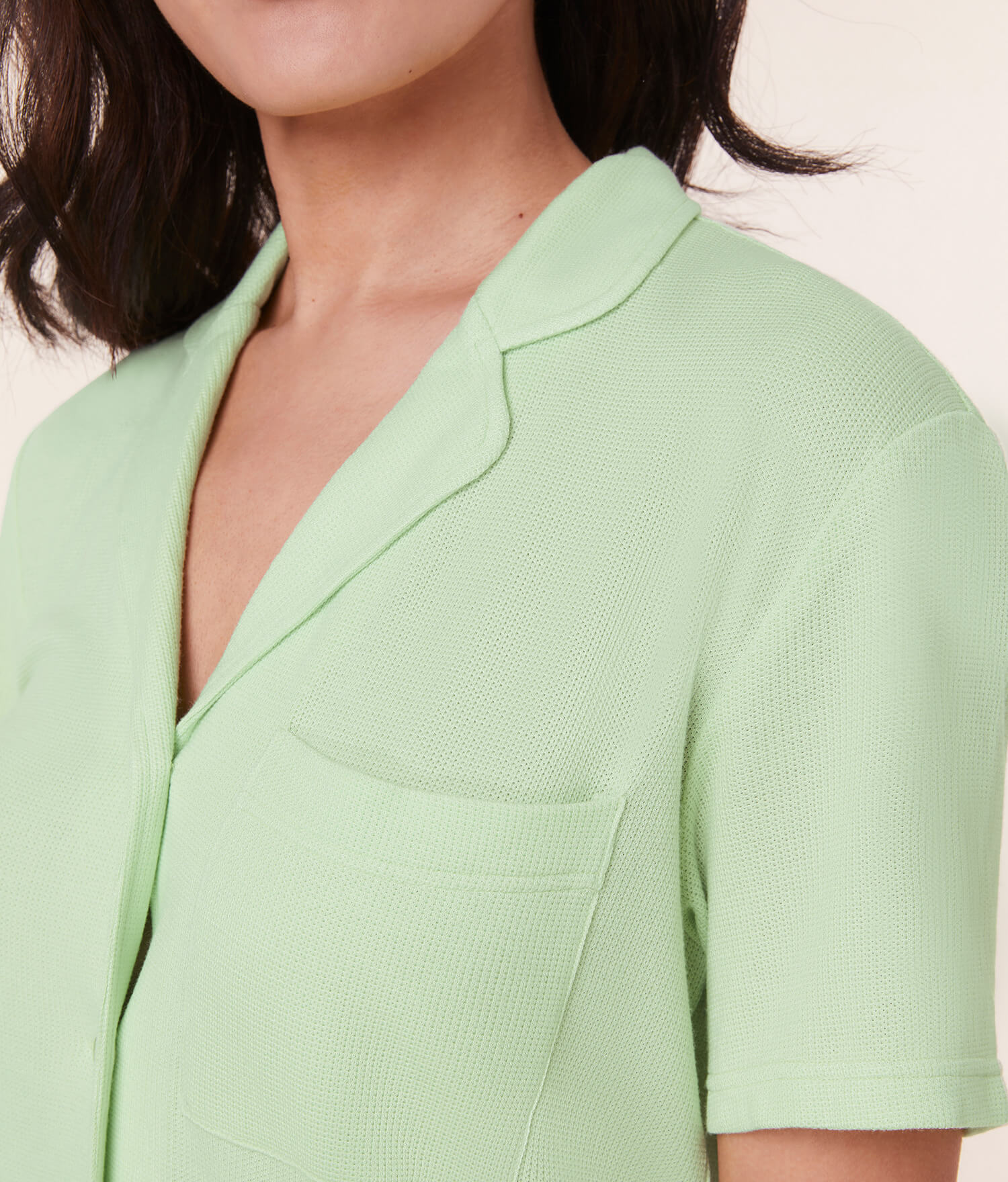 The Short Sleeve Button Up - Waffle - Tea - Image 3