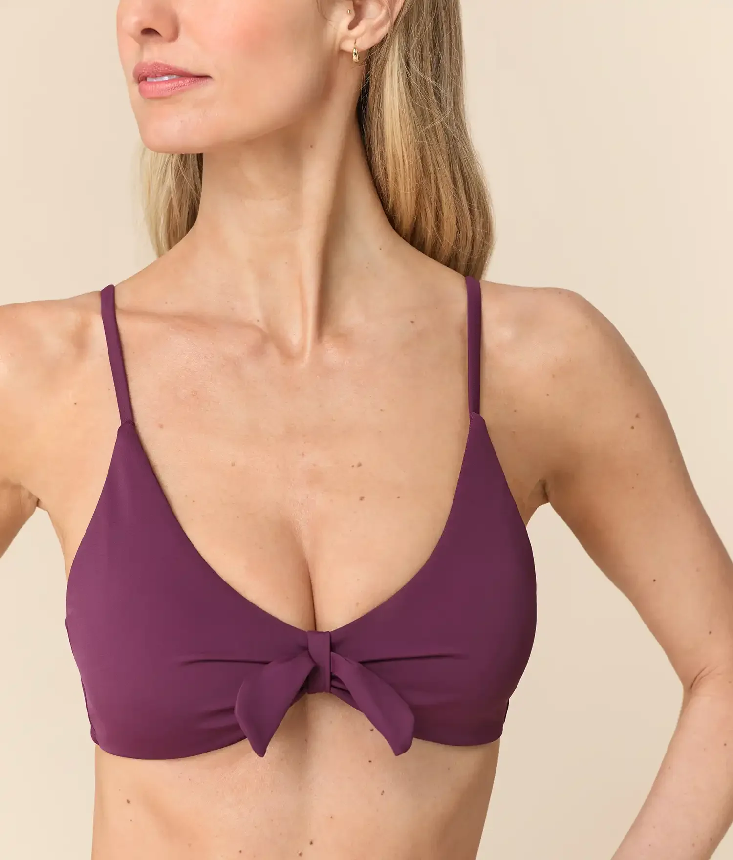 The Tenerife Bikini Top - Eco Nylon - Sundried Violet - Image 4