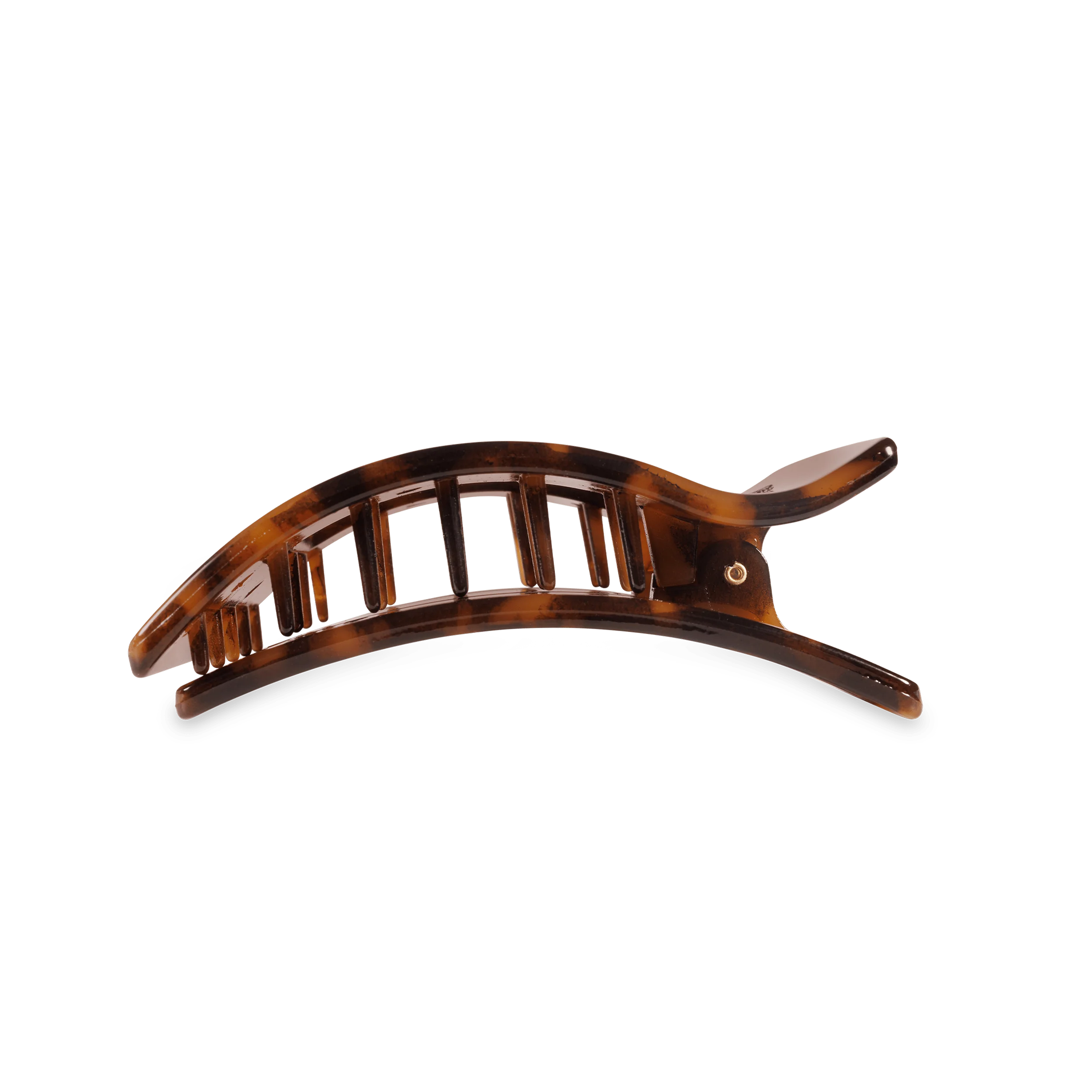 Tortoise Medium Flat Rectangle Hair Clip - Image 4
