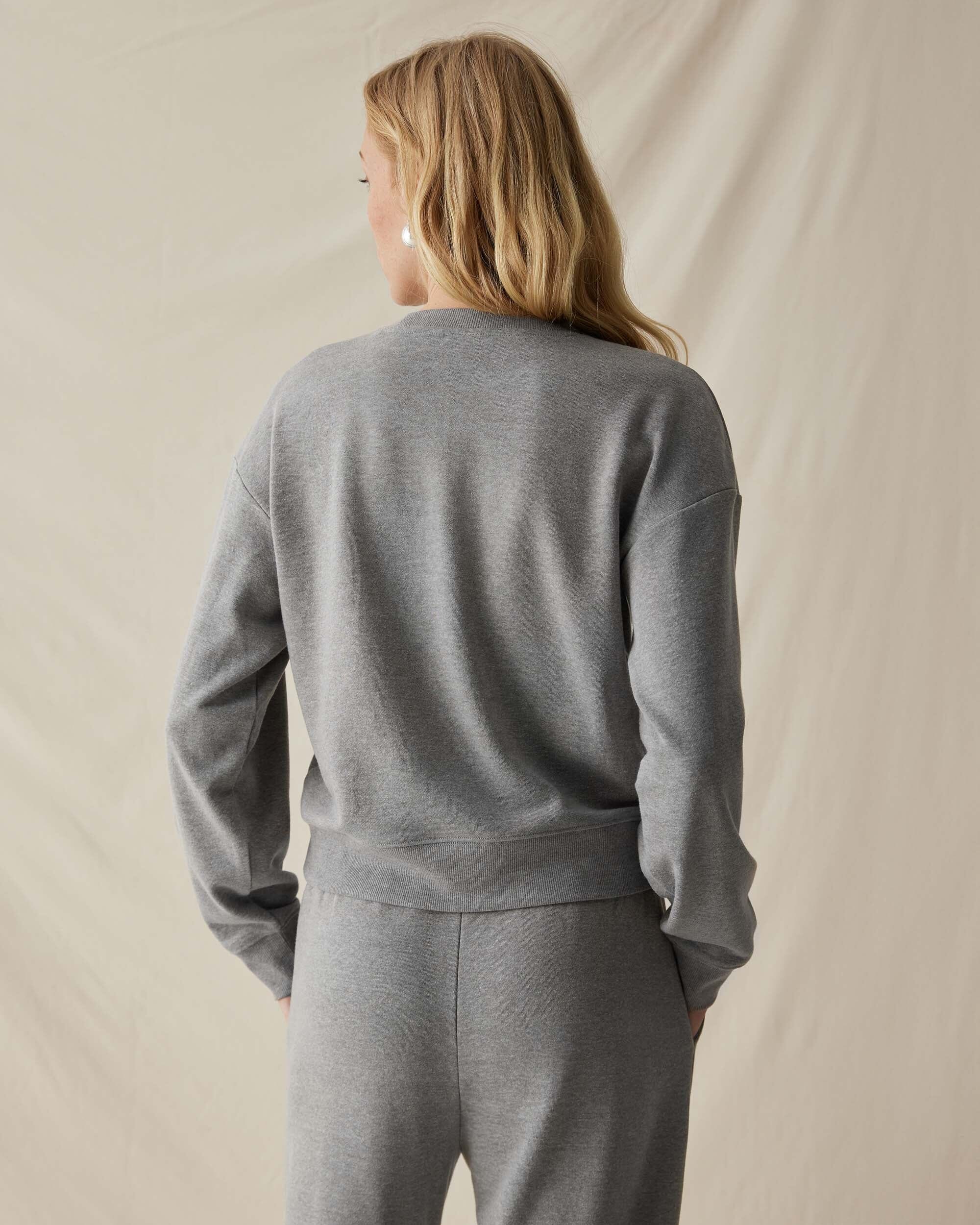 Womens April Lightweight Sweatshirt - French Terry - Grey - Image 5