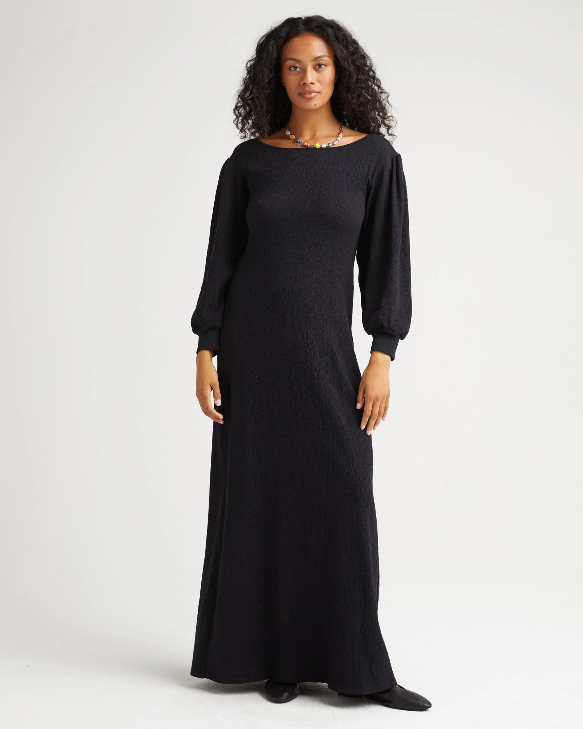 Womens Cloud Weave Maxi Dress - Cloud Weave Knit - Black - Image 3