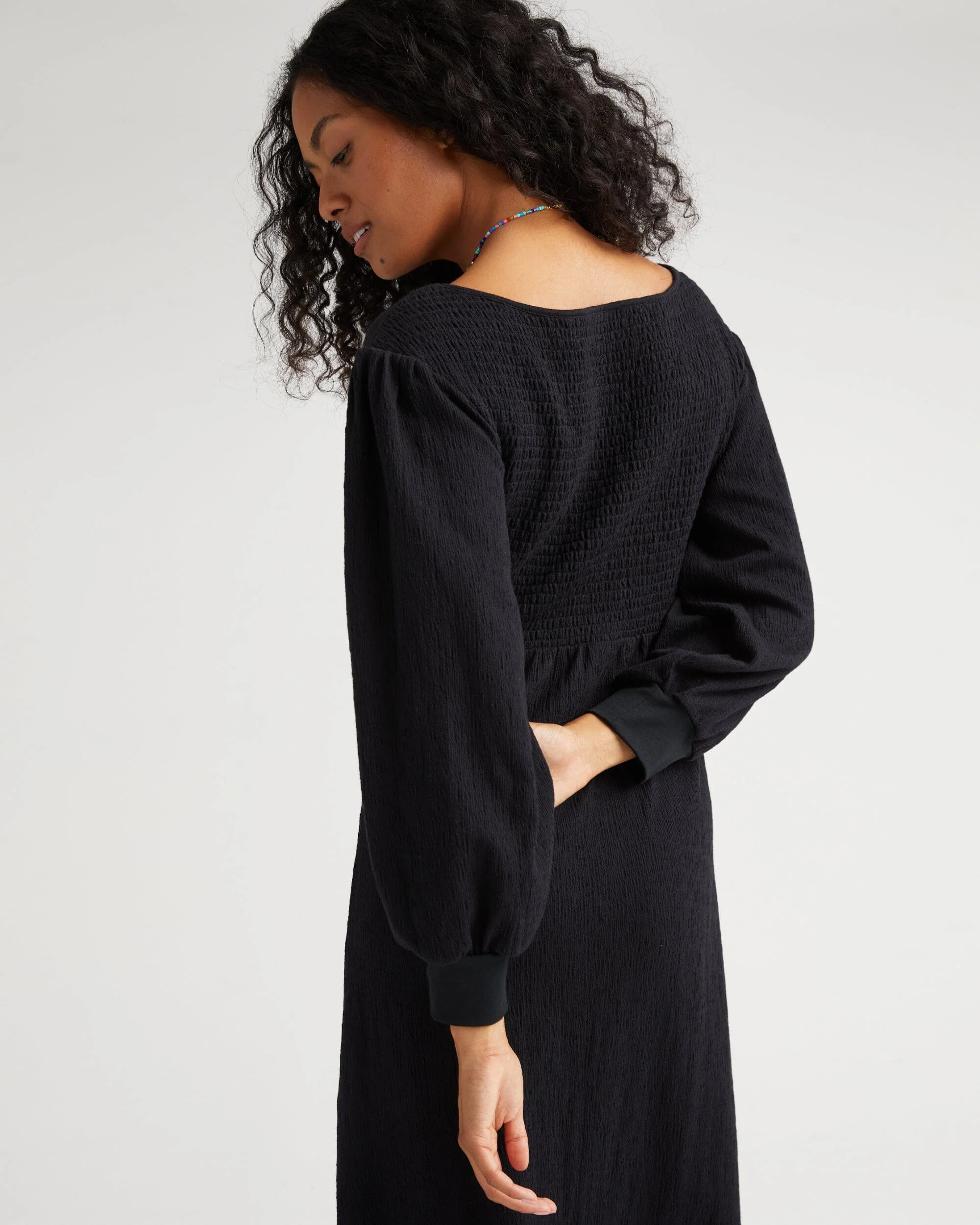 Womens Cloud Weave Maxi Dress - Cloud Weave Knit - Black - Image 6