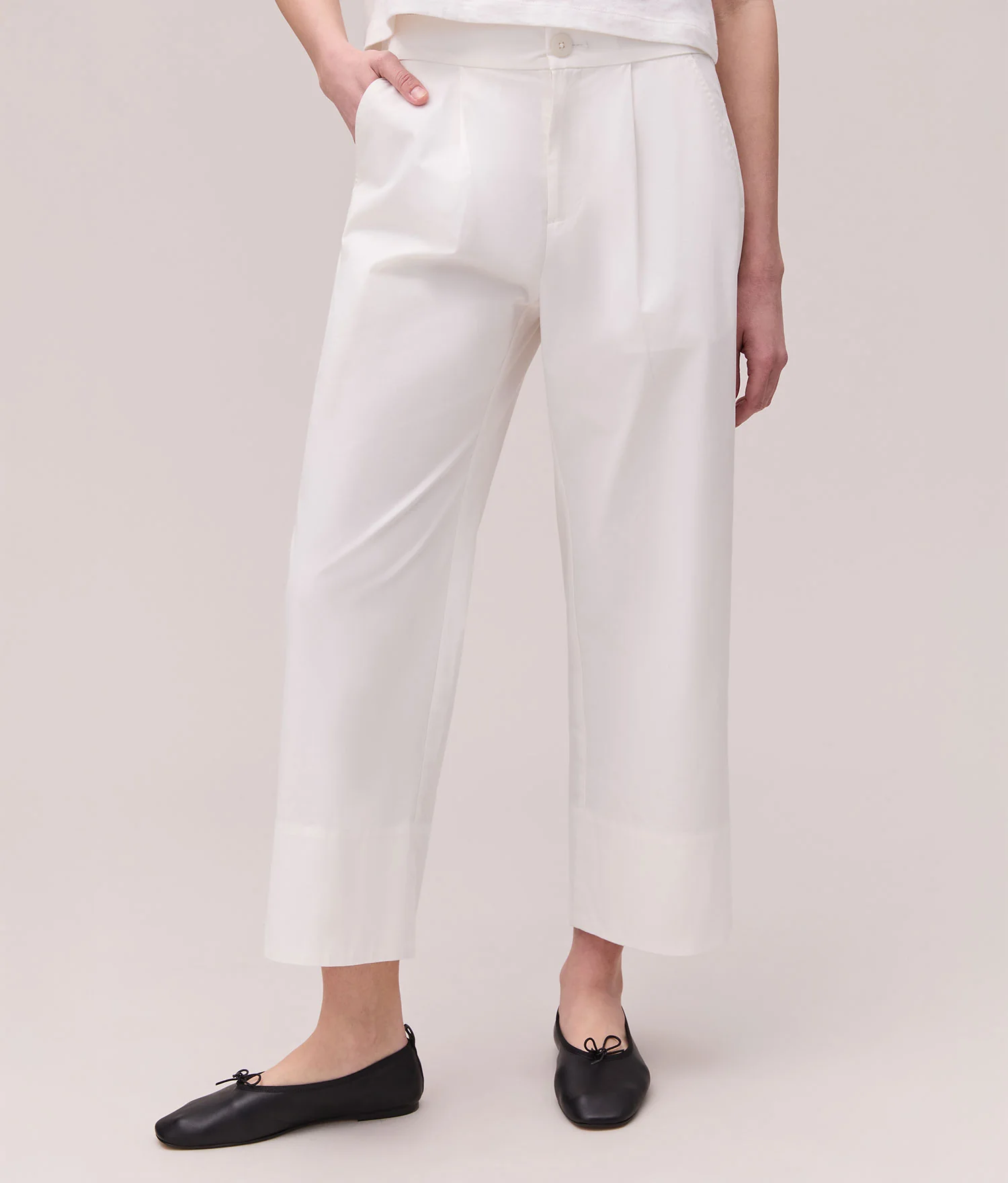 Womens Cotton Poplin Street Pant - Cotton Poplin - Coconut Milk