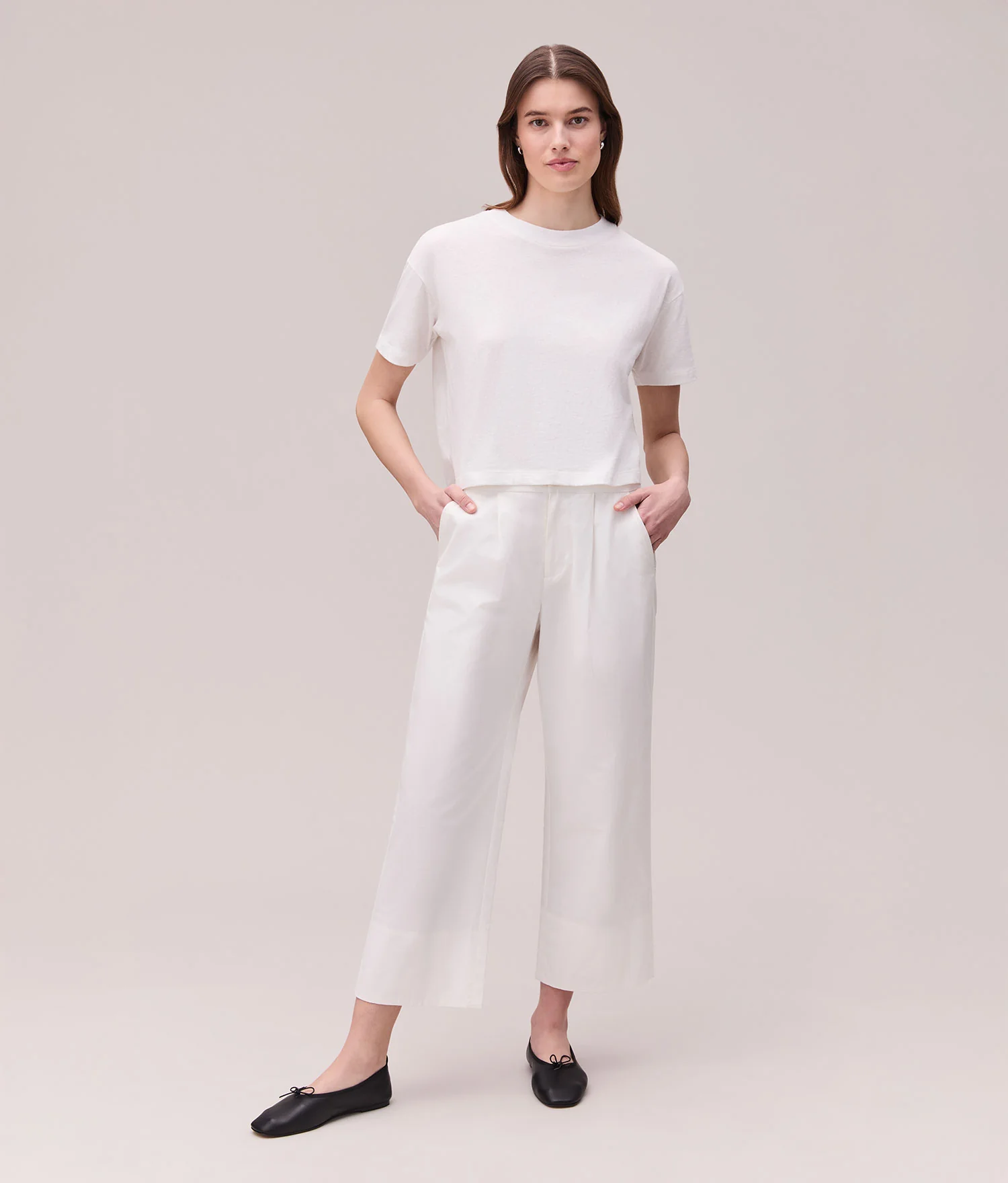 Womens Cotton Poplin Street Pant - Cotton Poplin - Coconut Milk - Image 4