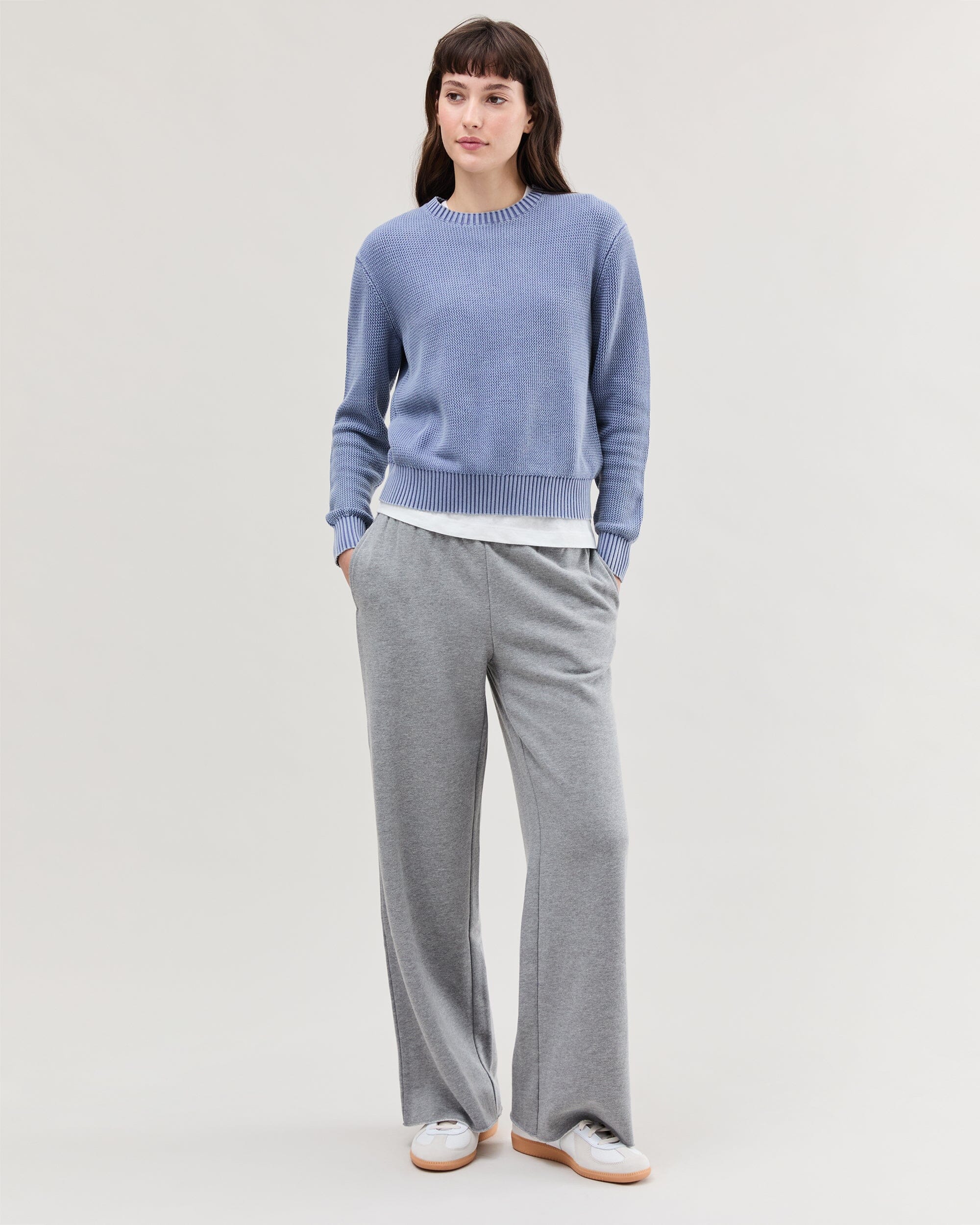 Womens Dune Sweater - Cotton Sweater Knit - Vintage Indigo - Image 2
