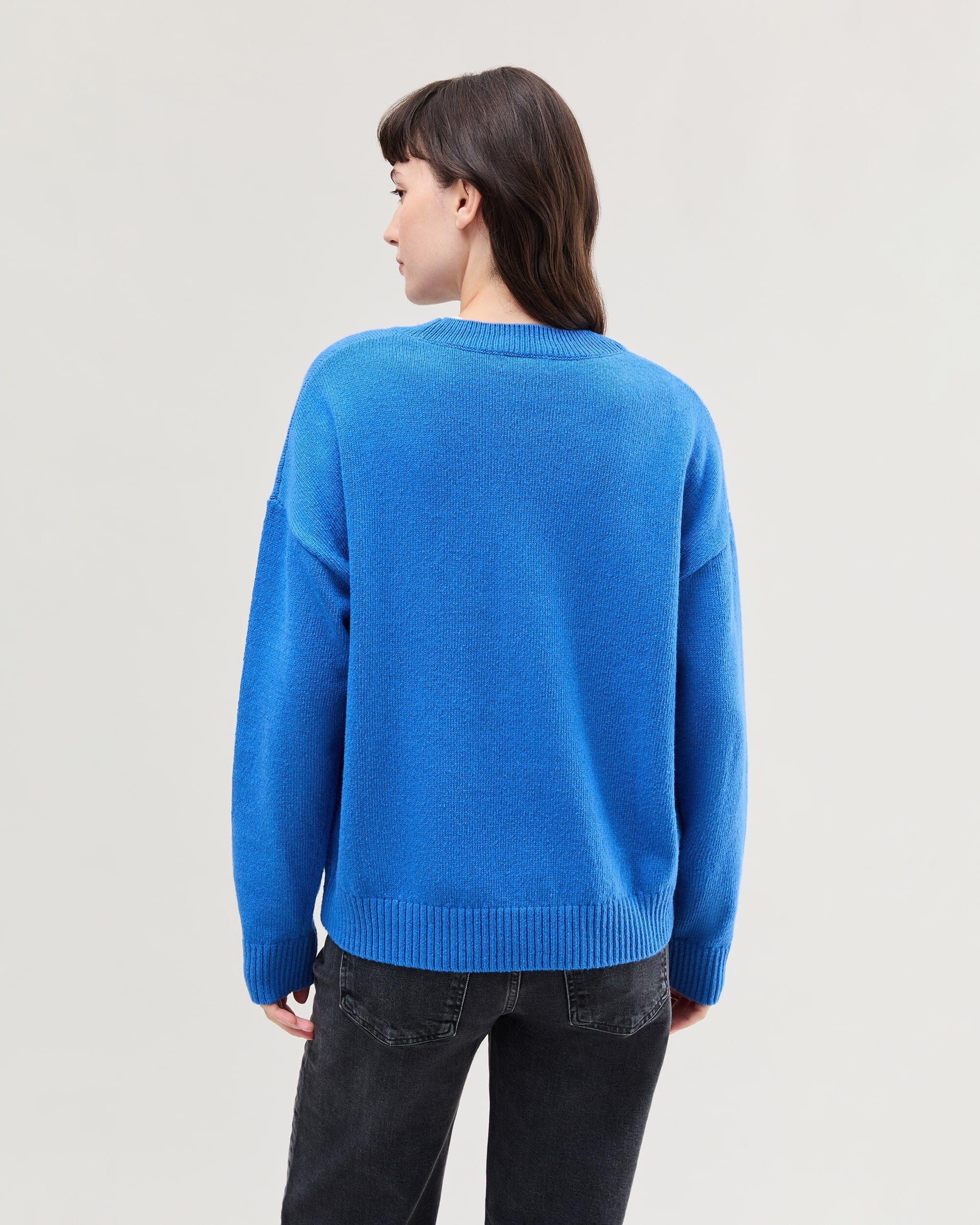 Womens Felicity Lightweight Sweater - Cotton Sweater Knit - Pop Blue - Image 4