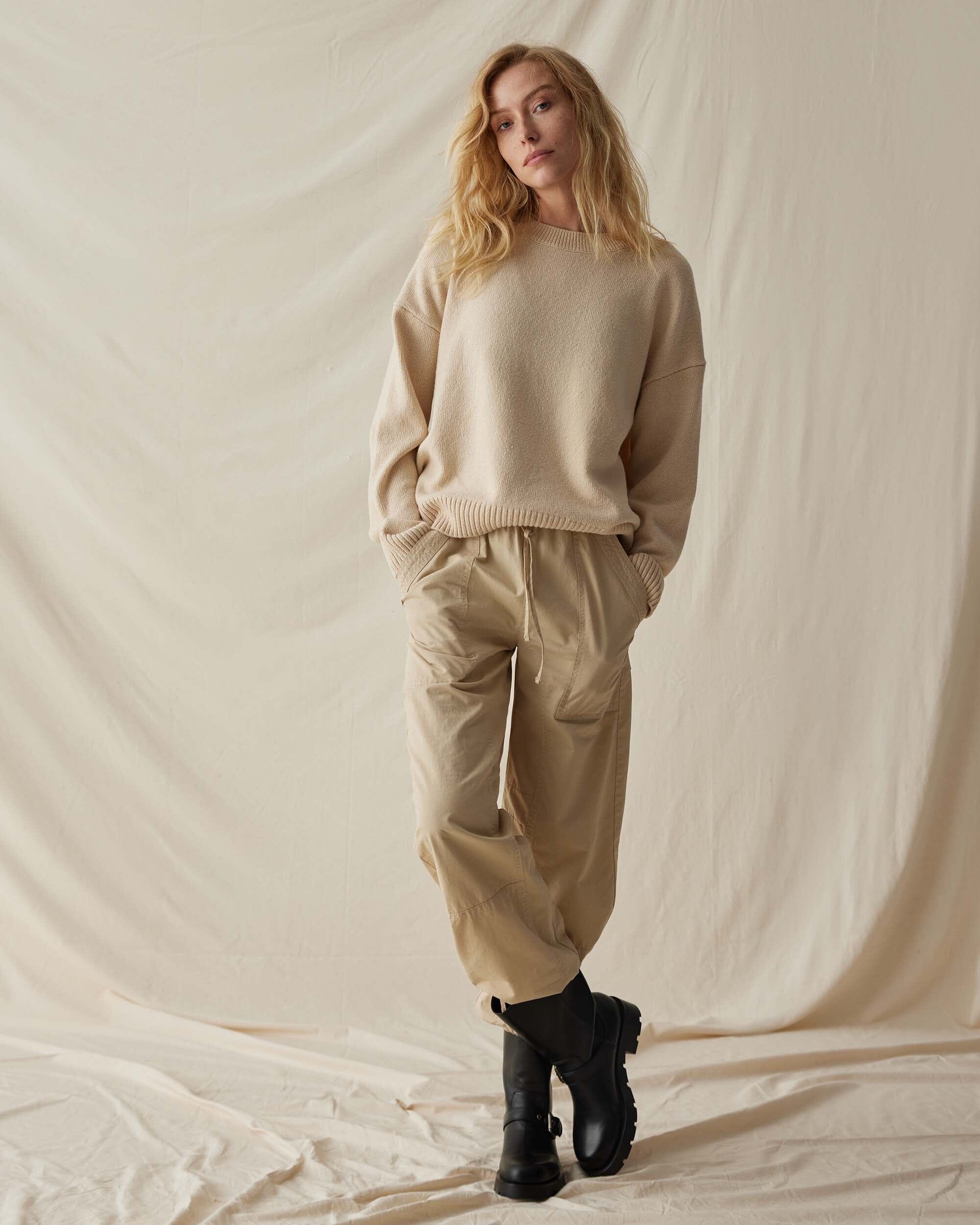 Womens Felicity Lightweight Sweater - Cotton Sweater Knit - Whitecap - Image 2