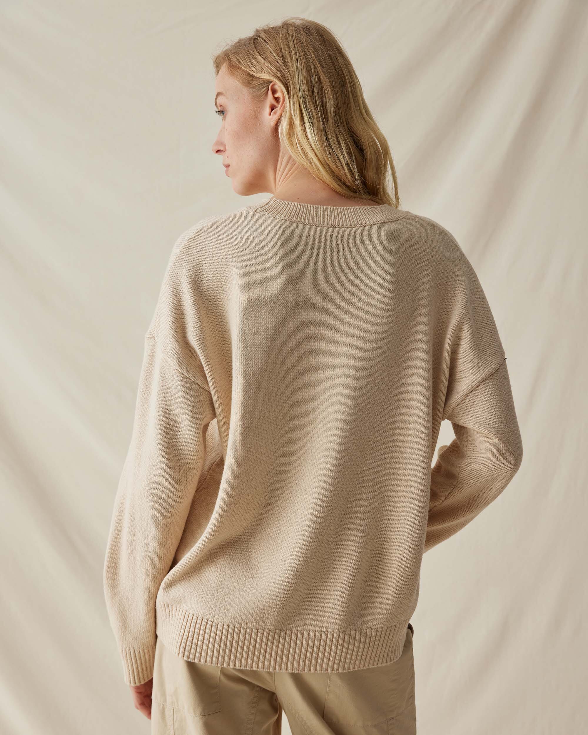 Womens Felicity Lightweight Sweater - Cotton Sweater Knit - Whitecap - Image 3