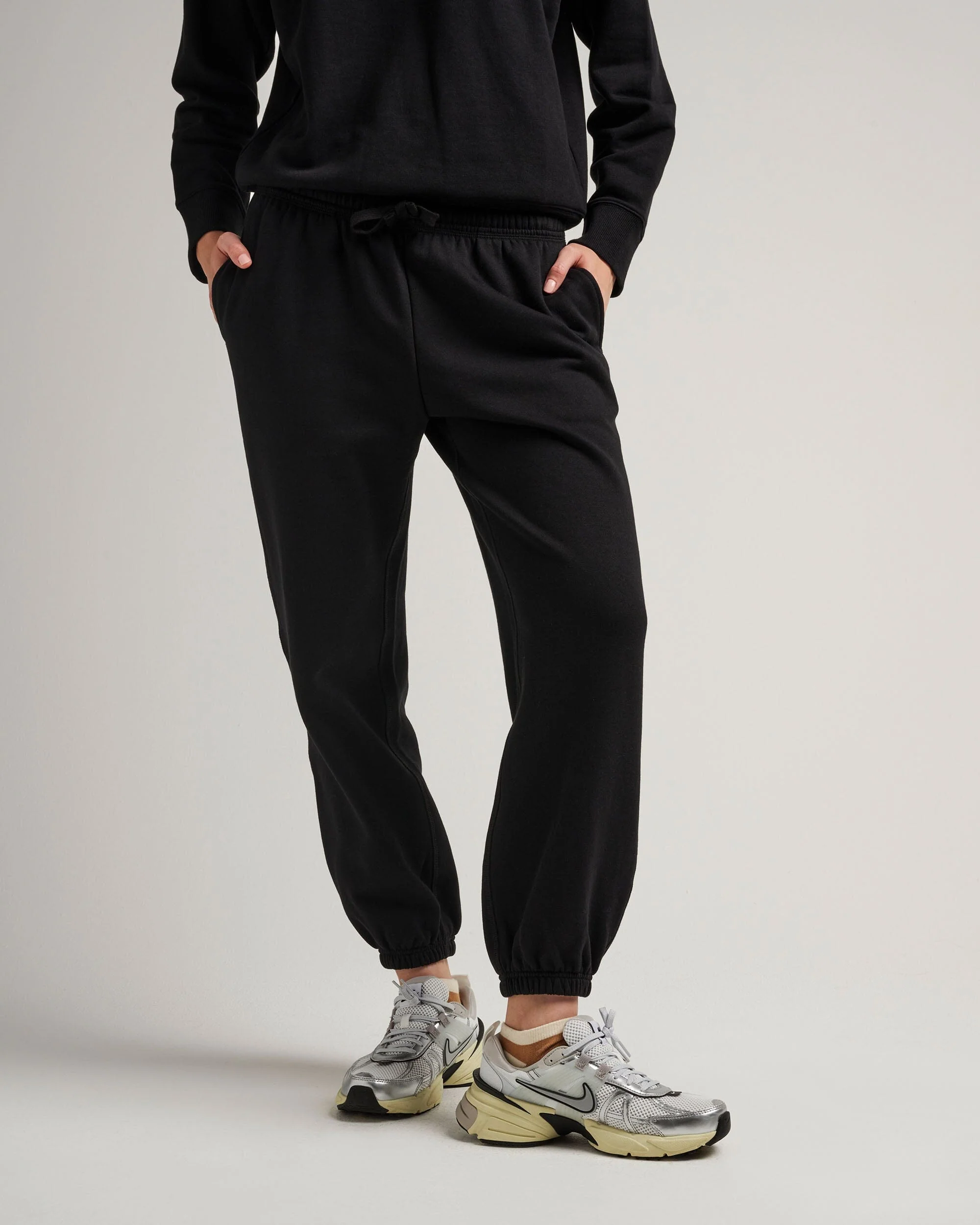 Womens Recycled Fleece Classic Sweatpant - Recycled Fleece - Black